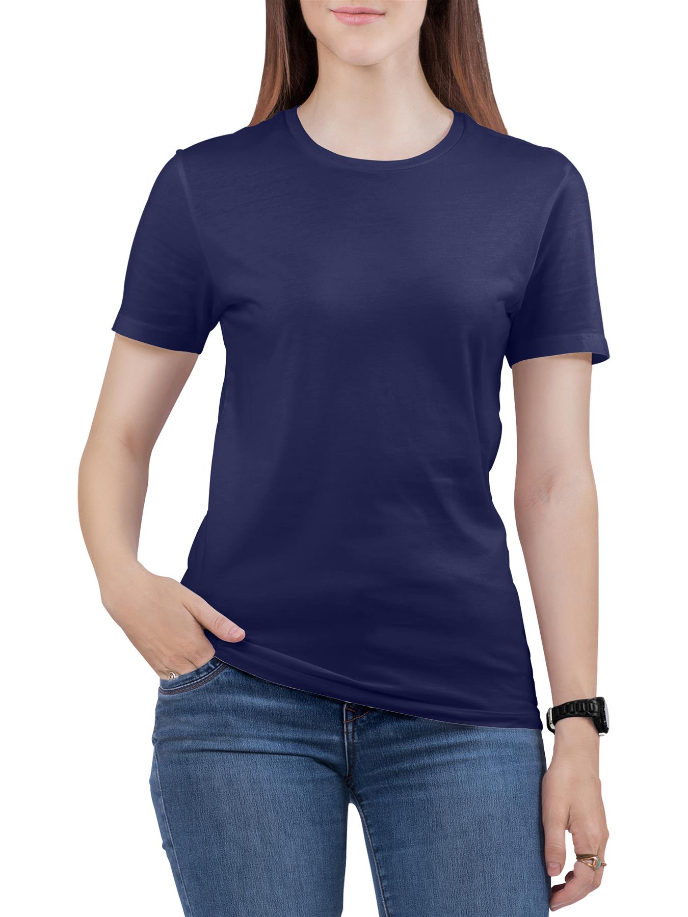 Fruit Of The Loom T Shirts Womens Ladies Plain Coloured Cotton Fitted Tee Shirt - Picture 22 of 35