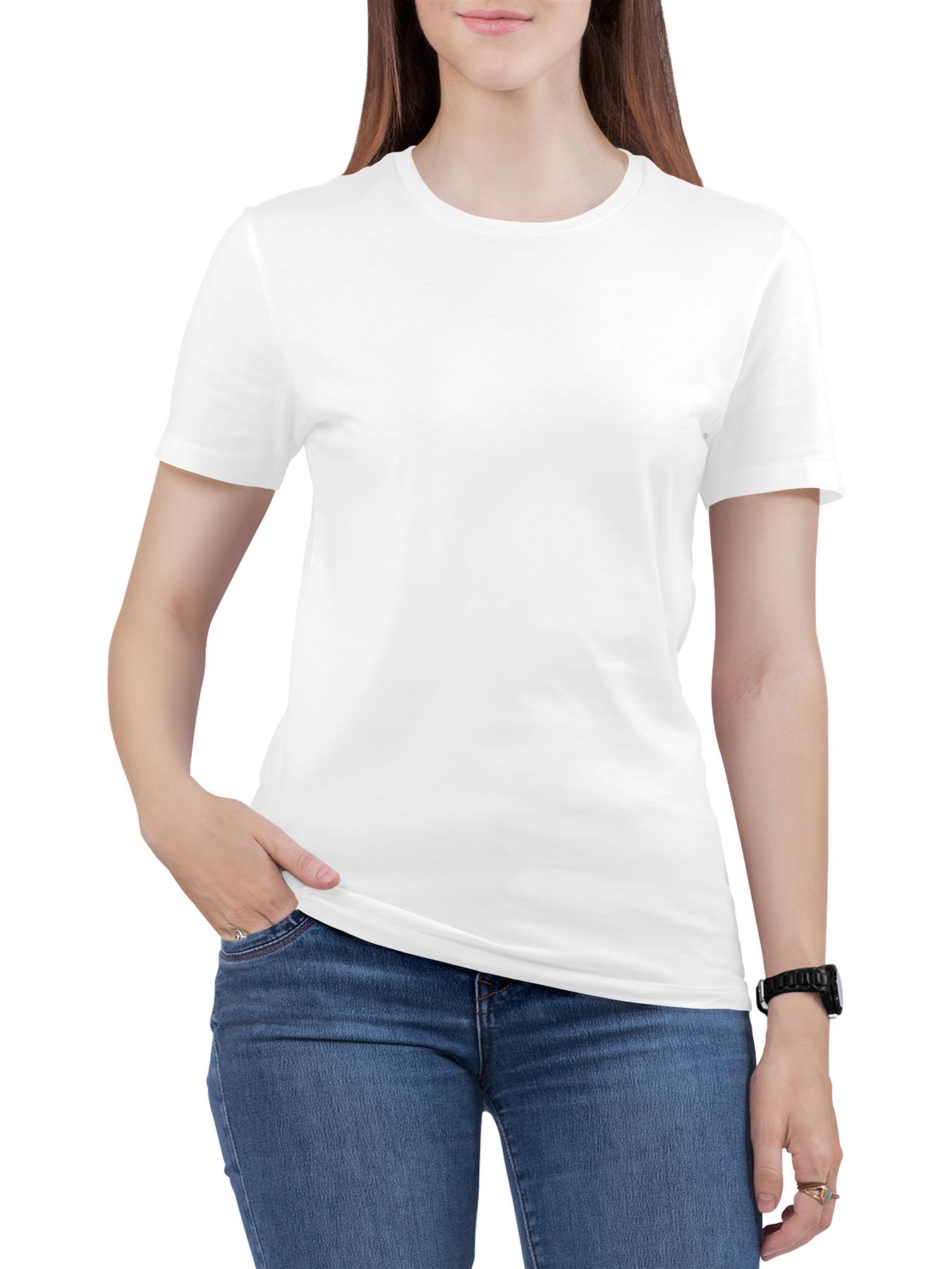 Fruit Of The Loom T Shirts Womens Ladies Plain Coloured Cotton Fitted Tee Shirt - Picture 30 of 35