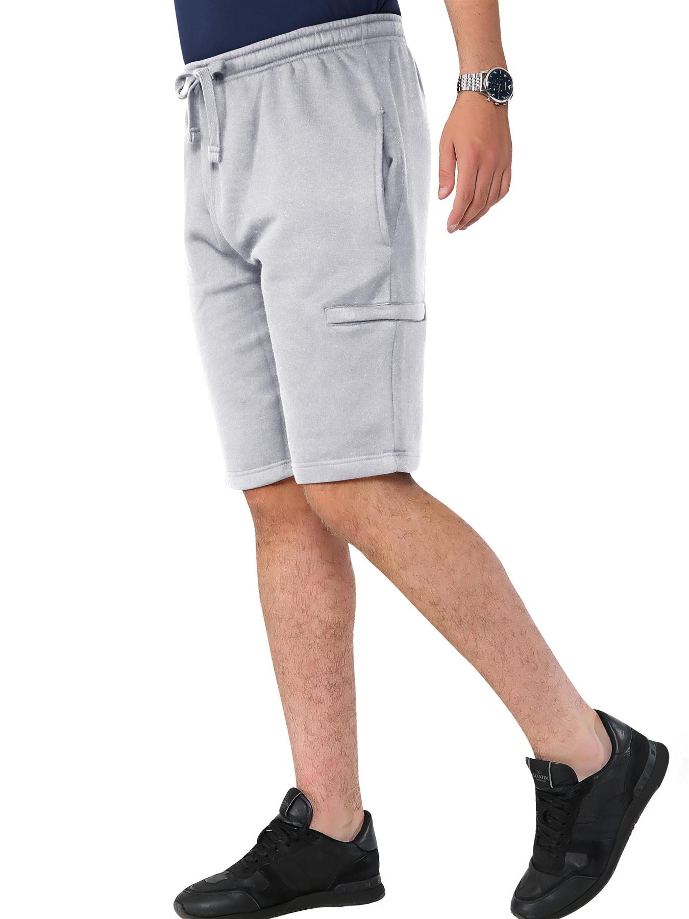 Mens Fleece Jogger Shorts Jersey Jogging Elasticated Waist Summer Gym Shorts - Picture 15 of 32