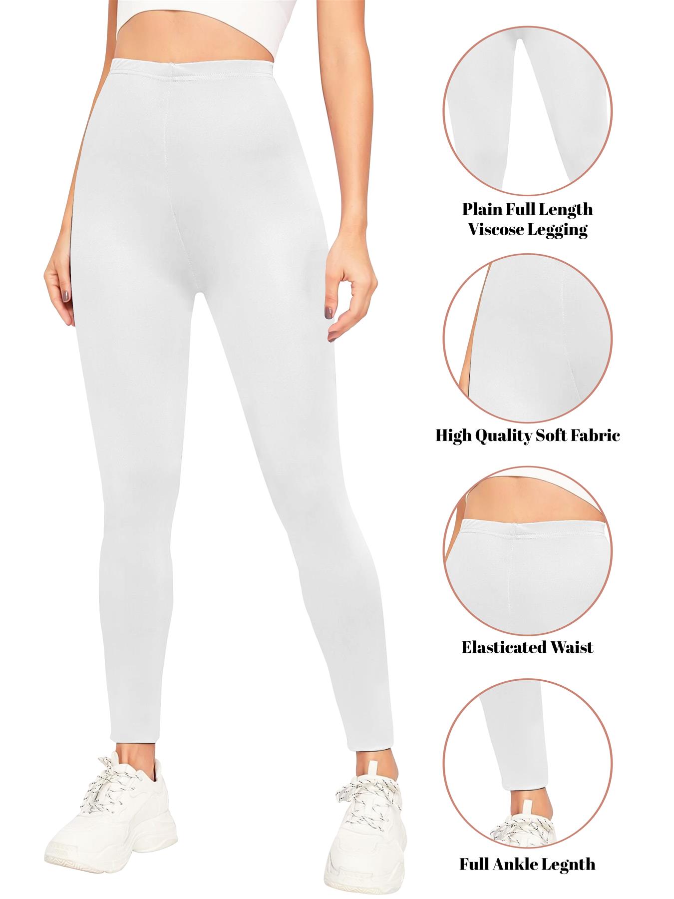 Womens Plain High Waist Leggings Trouser Fitness Gym Yoga Comfy Leggings Lot - Picture 24 of 68