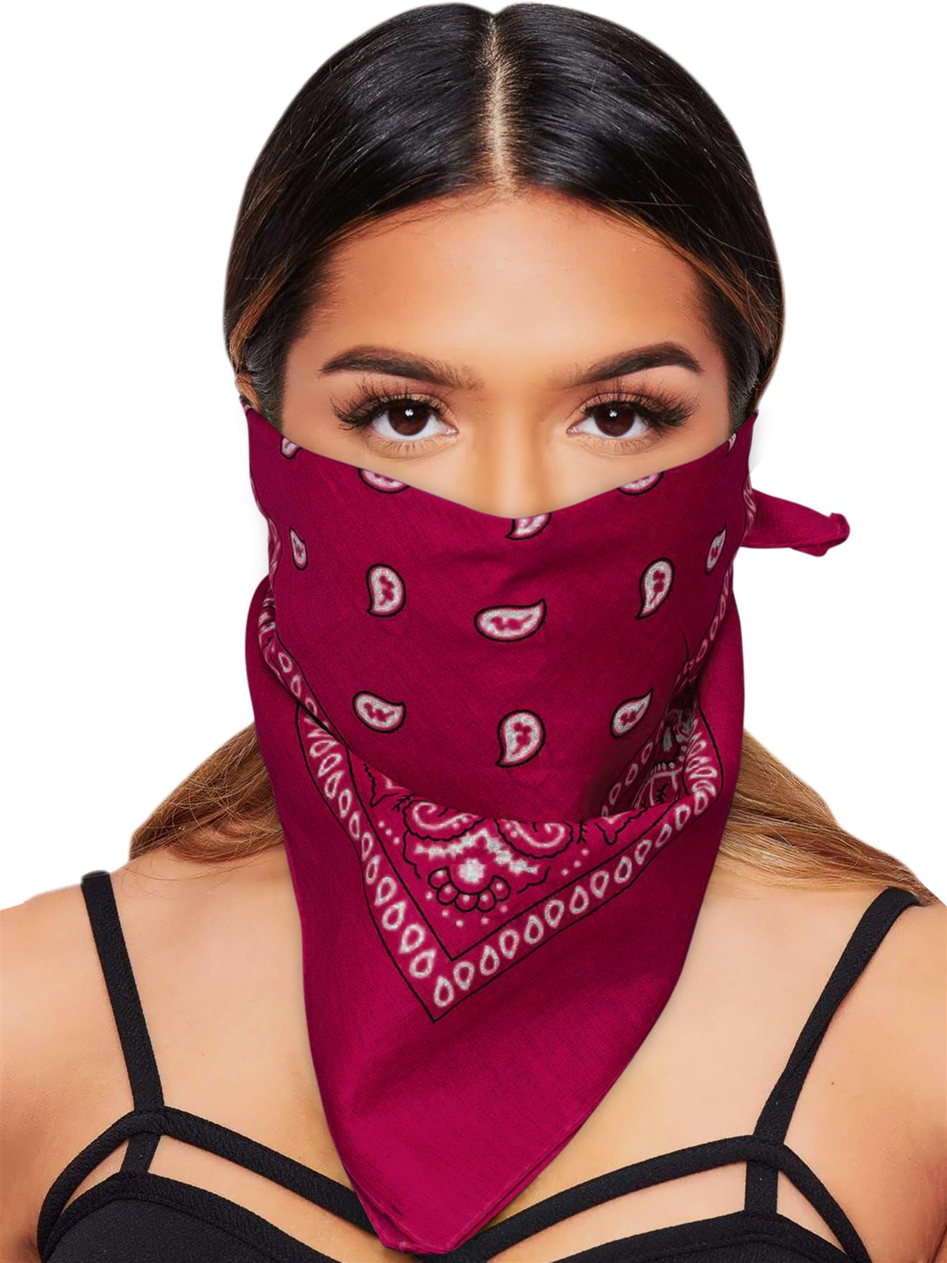 Paisley Bandana Cotton Scarf Headband Head Wear Mouth Protection Wrap Band Lot - Picture 60 of 63