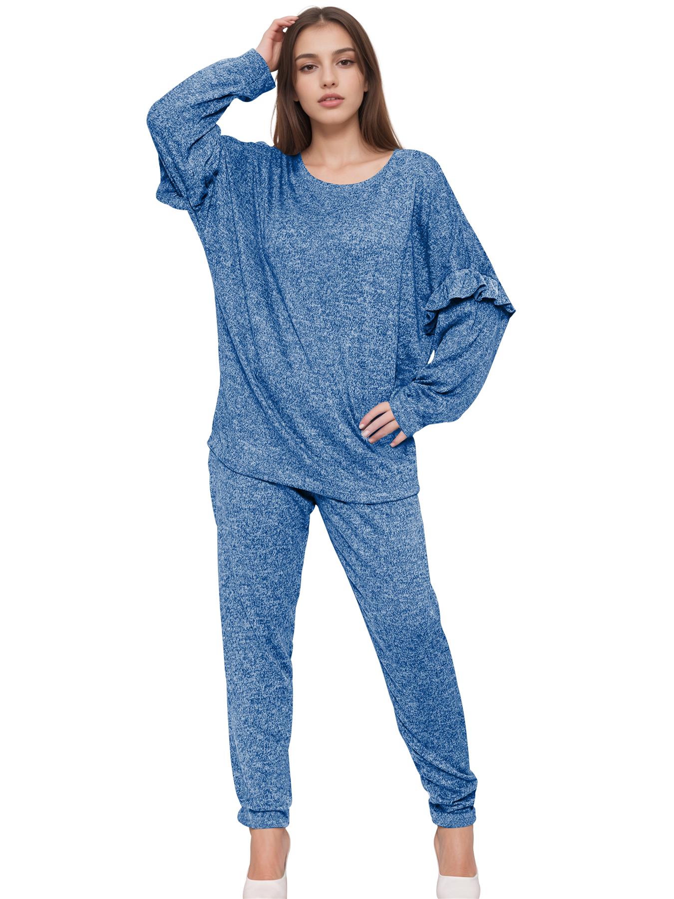 2 Piece Ladies Italian Activewear Tracksuit Summer Casual Long Sleeve Crew Neck - Picture 10 of 38