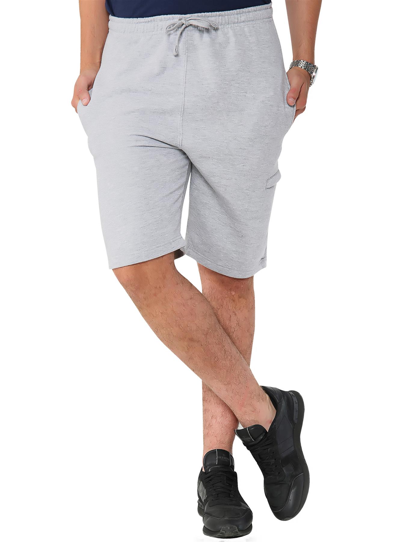 Mens Fleece Jogger Shorts Jersey Jogging Elasticated Waist Summer Gym Shorts - Picture 14 of 32