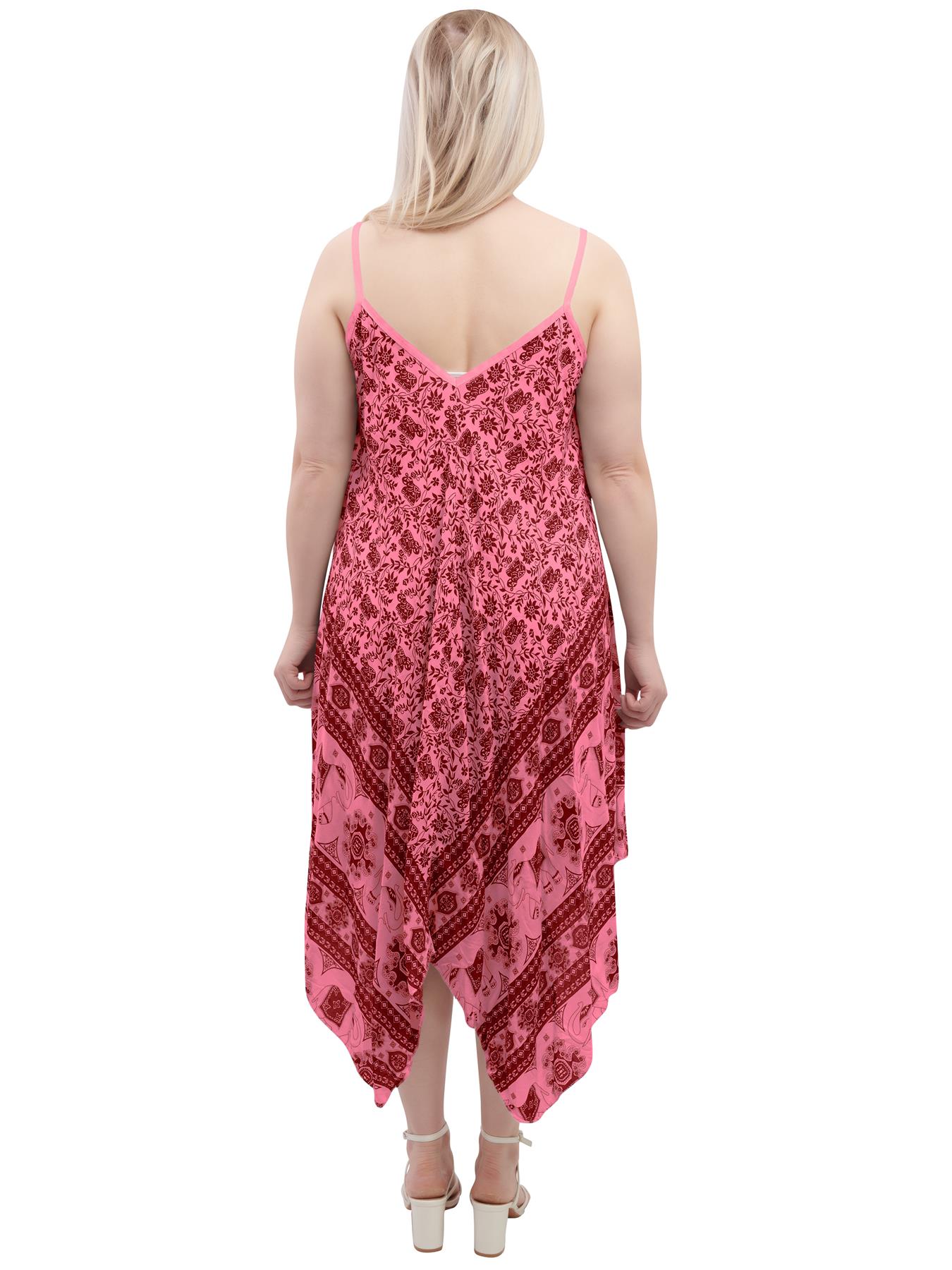 Womens Sleeveless Italian V Neck Hanky Dress Elephant Print Strappy Summer Maxi - Picture 29 of 72