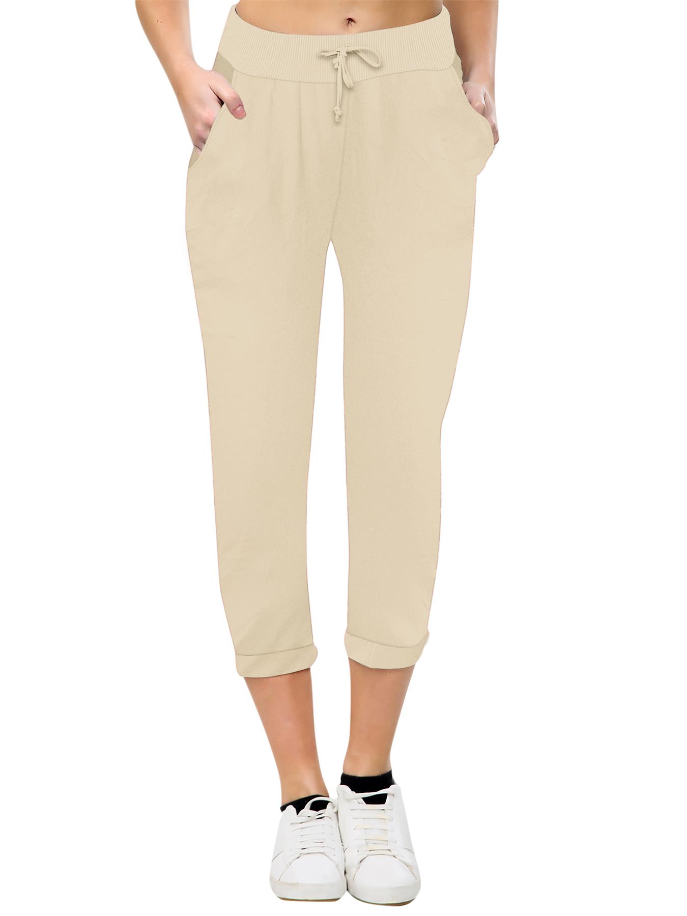 Women's Italian Comfy Ladies Stretchy Casual Pants Pocket Trouser for Running - Picture 20 of 78