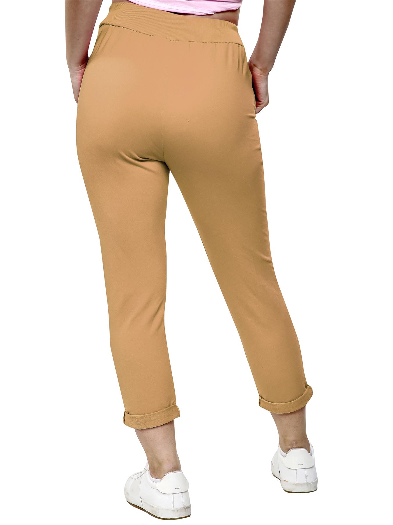 Women's Italian Comfy Ladies Stretchy Casual Pants Pocket Trouser for Running - Picture 17 of 78