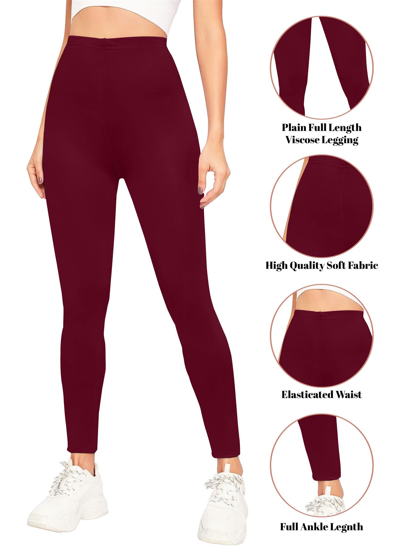 Womens Plain High Waist Leggings Trouser Fitness Gym Yoga Comfy Leggings Lot - Picture 12 of 68