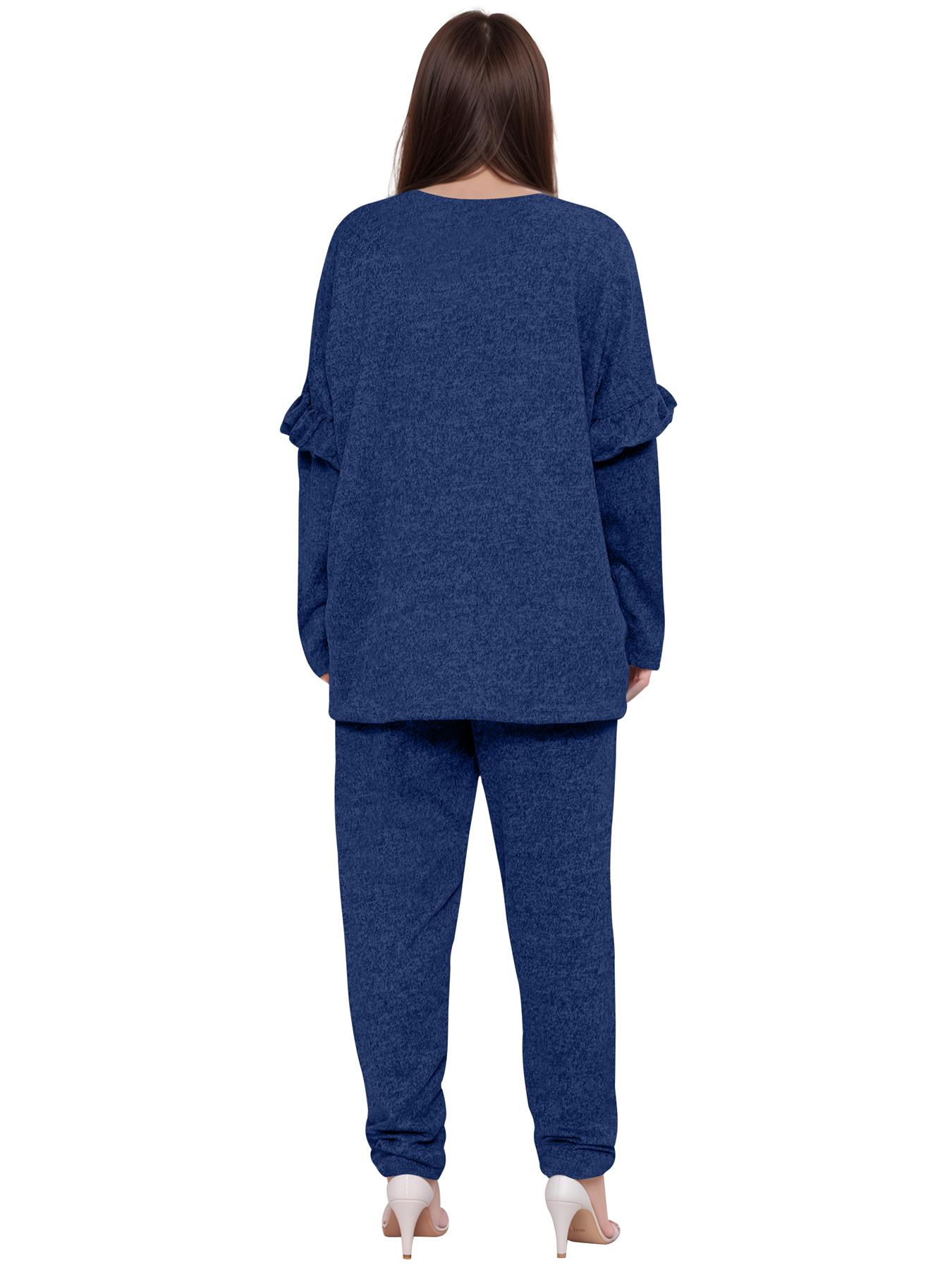 2 Piece Ladies Italian Activewear Tracksuit Summer Casual Long Sleeve Crew Neck - Picture 26 of 38