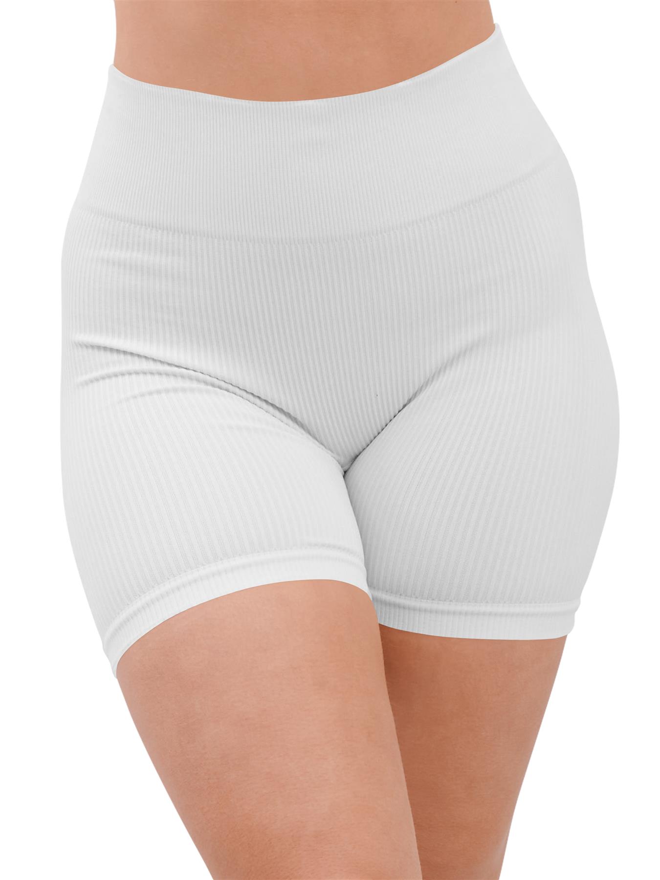 Damen Sport Radhose Gerippt Hohe Taille Gym Sommer Shorts Gummizug - Bild 19 von 19