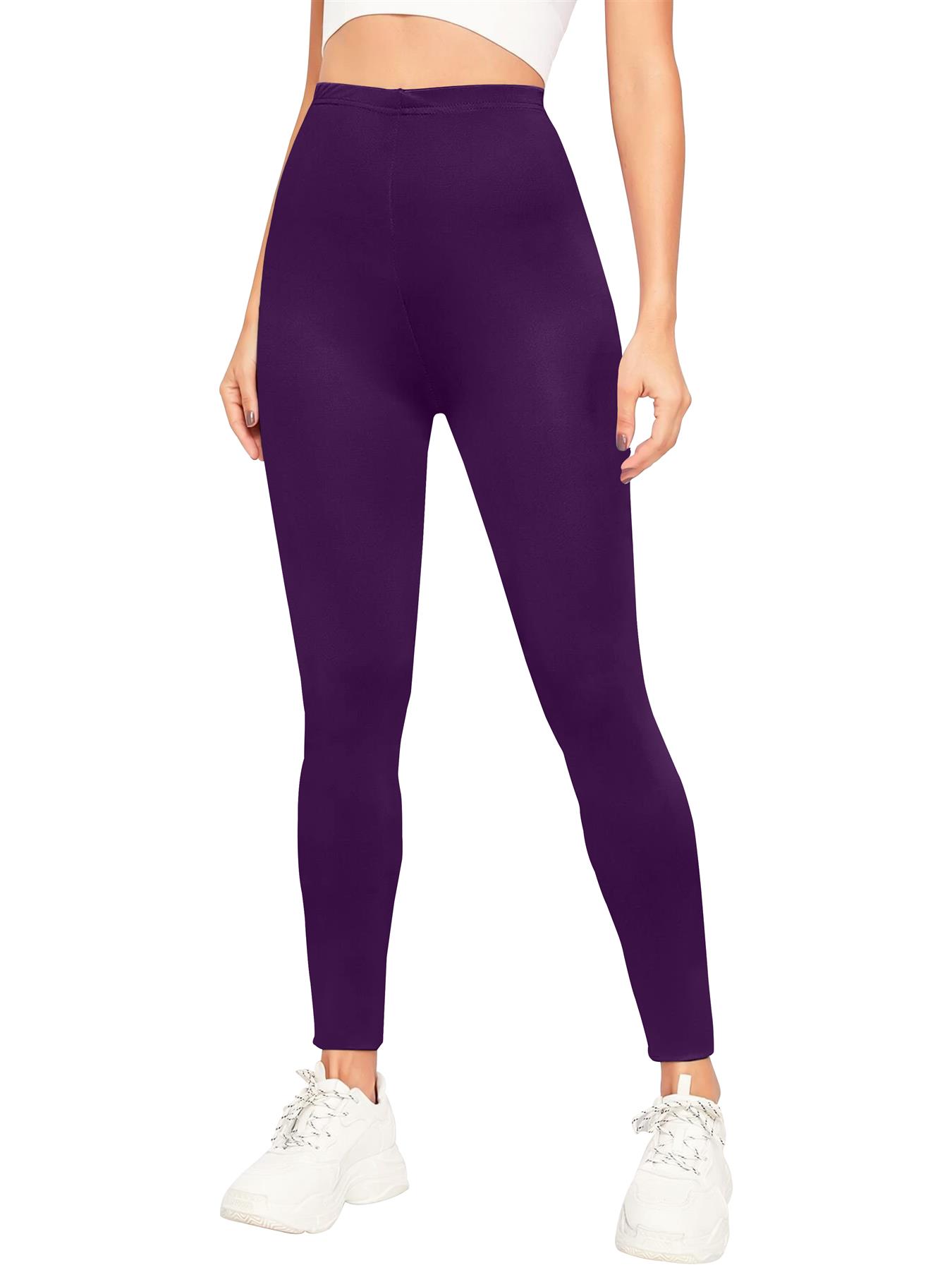 Womens Plain High Waist Leggings Trouser Fitness Gym Yoga Comfy Leggings Lot - Picture 28 of 68