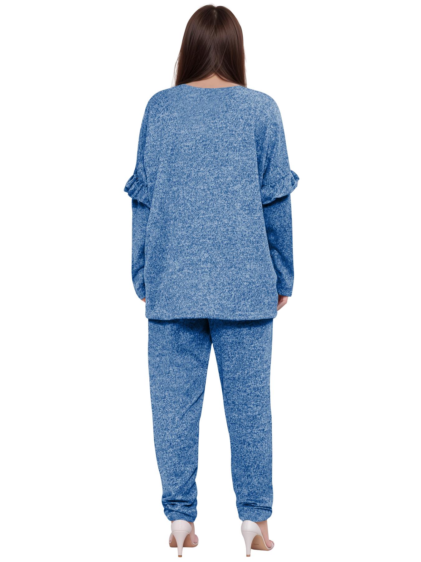 2 Piece Ladies Italian Activewear Tracksuit Summer Casual Long Sleeve Crew Neck - Picture 11 of 38