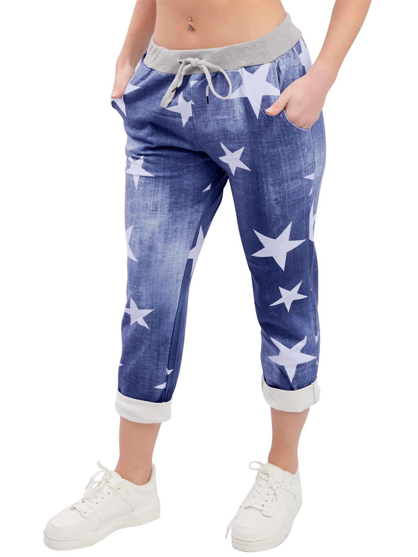 Womens Joggers Italian Floral Print Trousers Casual Jogging Bottoms Ladies Pants - Picture 8 of 9