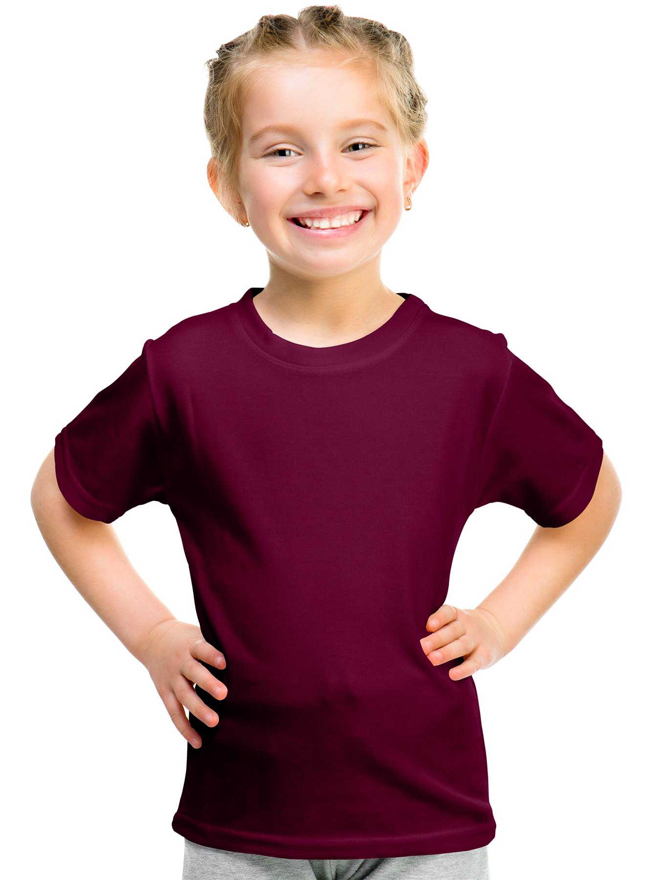 Kids Plain T-shirt Original Fruit of the Loom Summer Crew Neck - Picture 4 of 17