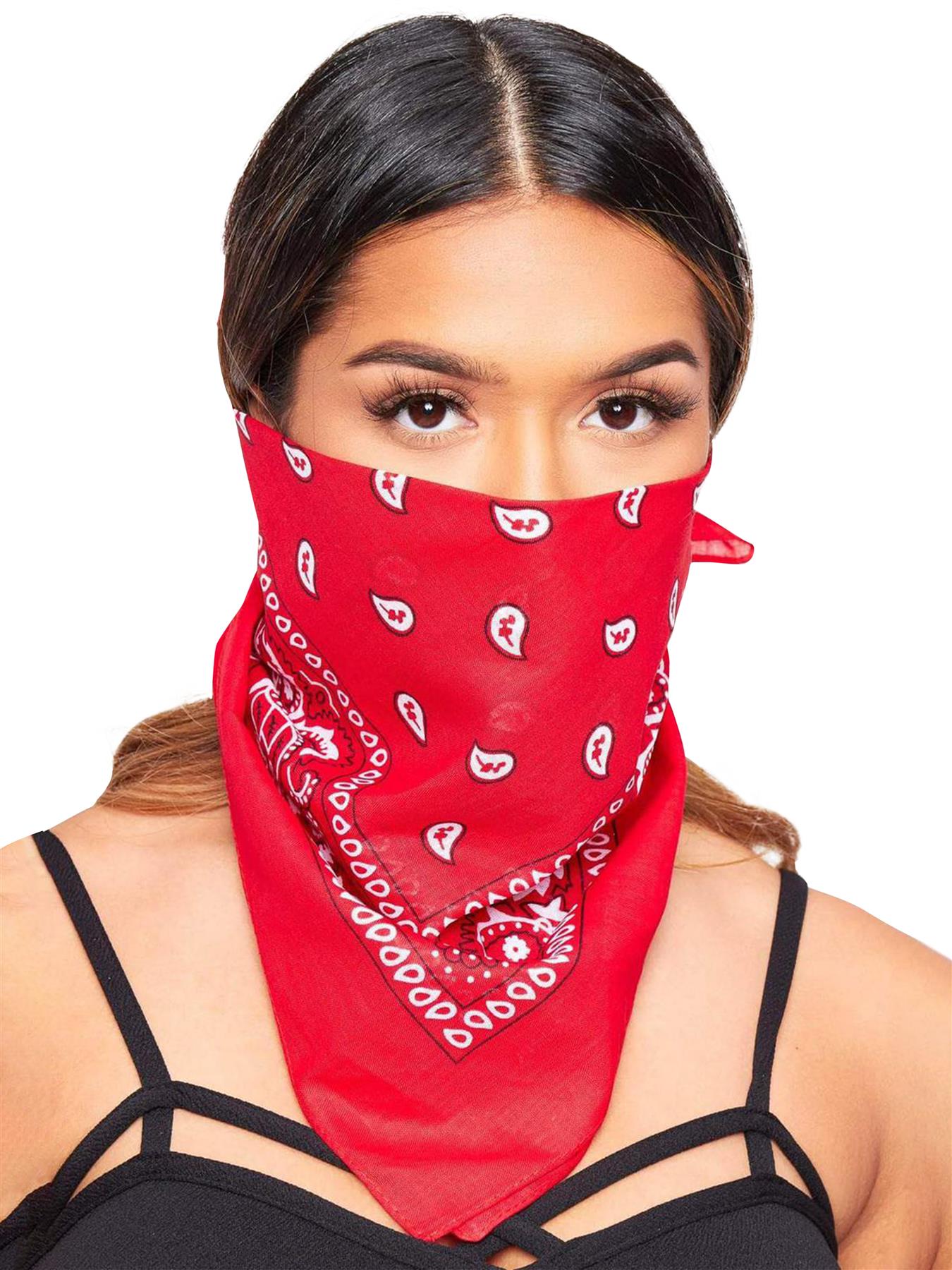 Paisley Bandana Cotton Scarf Headband Head Wear Mouth Protection Wrap Band Lot - Picture 47 of 63