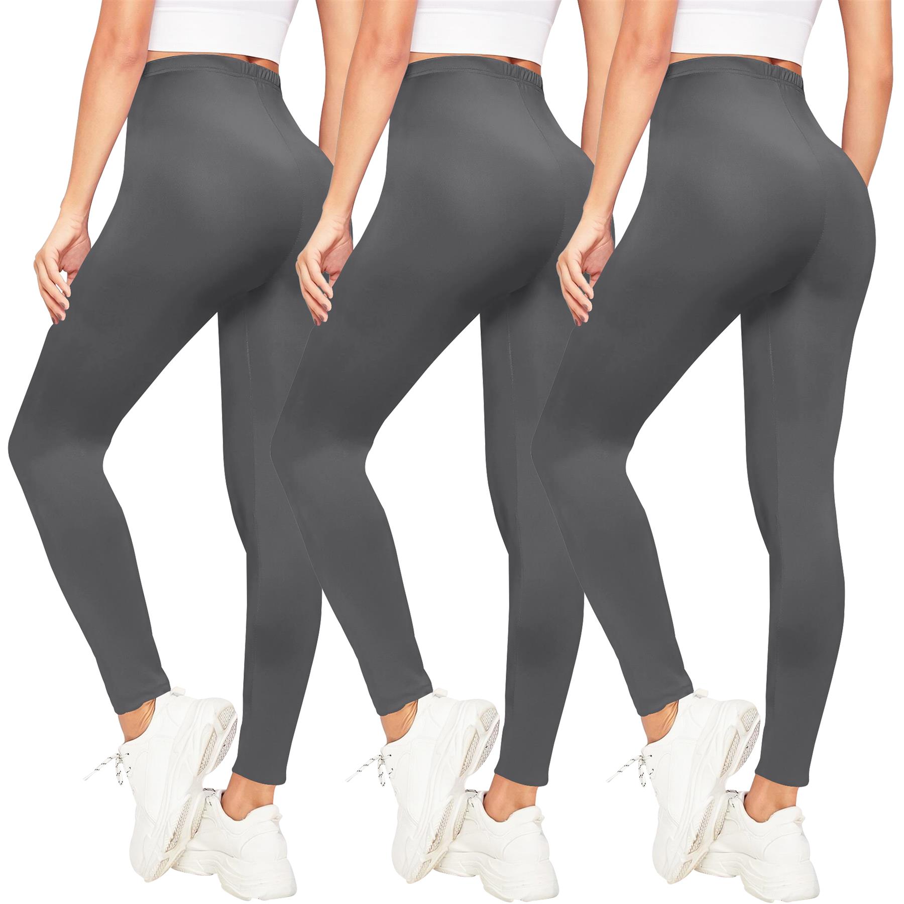 Womens Plain High Waist Leggings Trouser Fitness Gym Yoga Comfy Leggings Lot - Picture 56 of 68