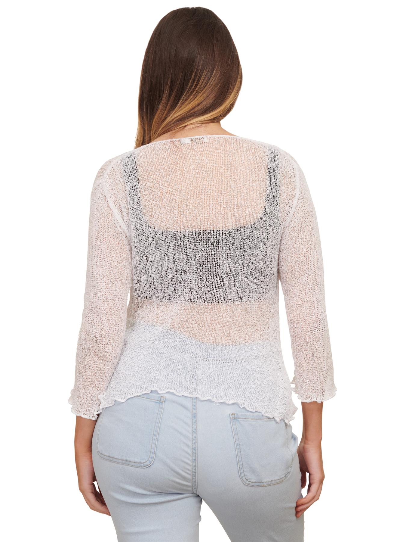 Womens Tie Up Open Front Shrug Ladies Knitted Cropped Bolero beach summer Top - Picture 160 of 169