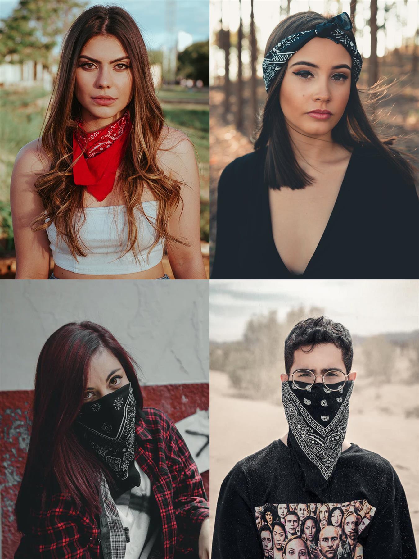 Lote de Prendas para la Cabeza/Banda para el Cabello de Cachemira Bandana Banda para el Cuello de la Muñeca - Imagen 10 de 90