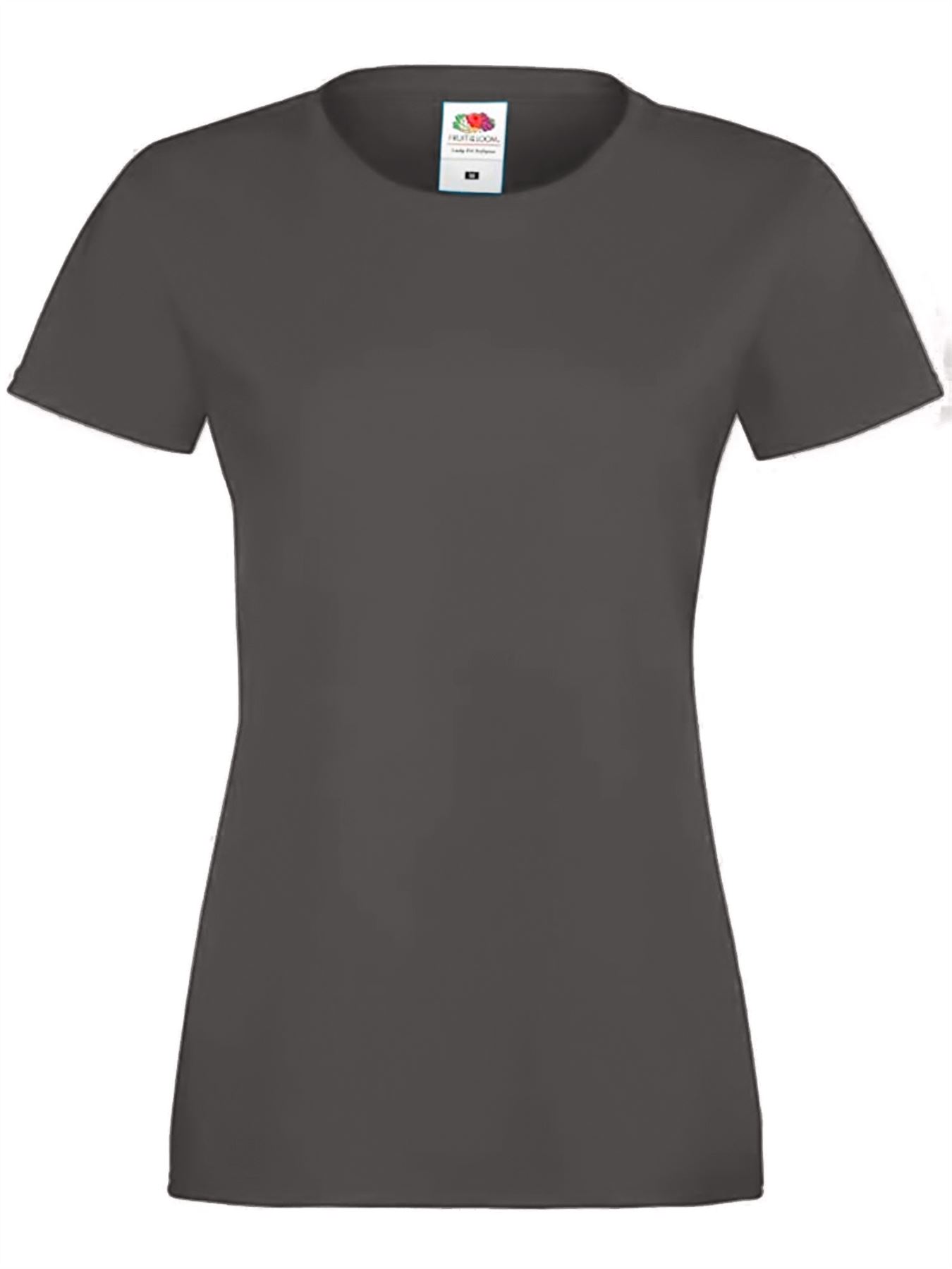 Fruit Of The Loom T Shirts Womens Ladies Plain Coloured Cotton Fitted Tee Shirt - Picture 20 of 35