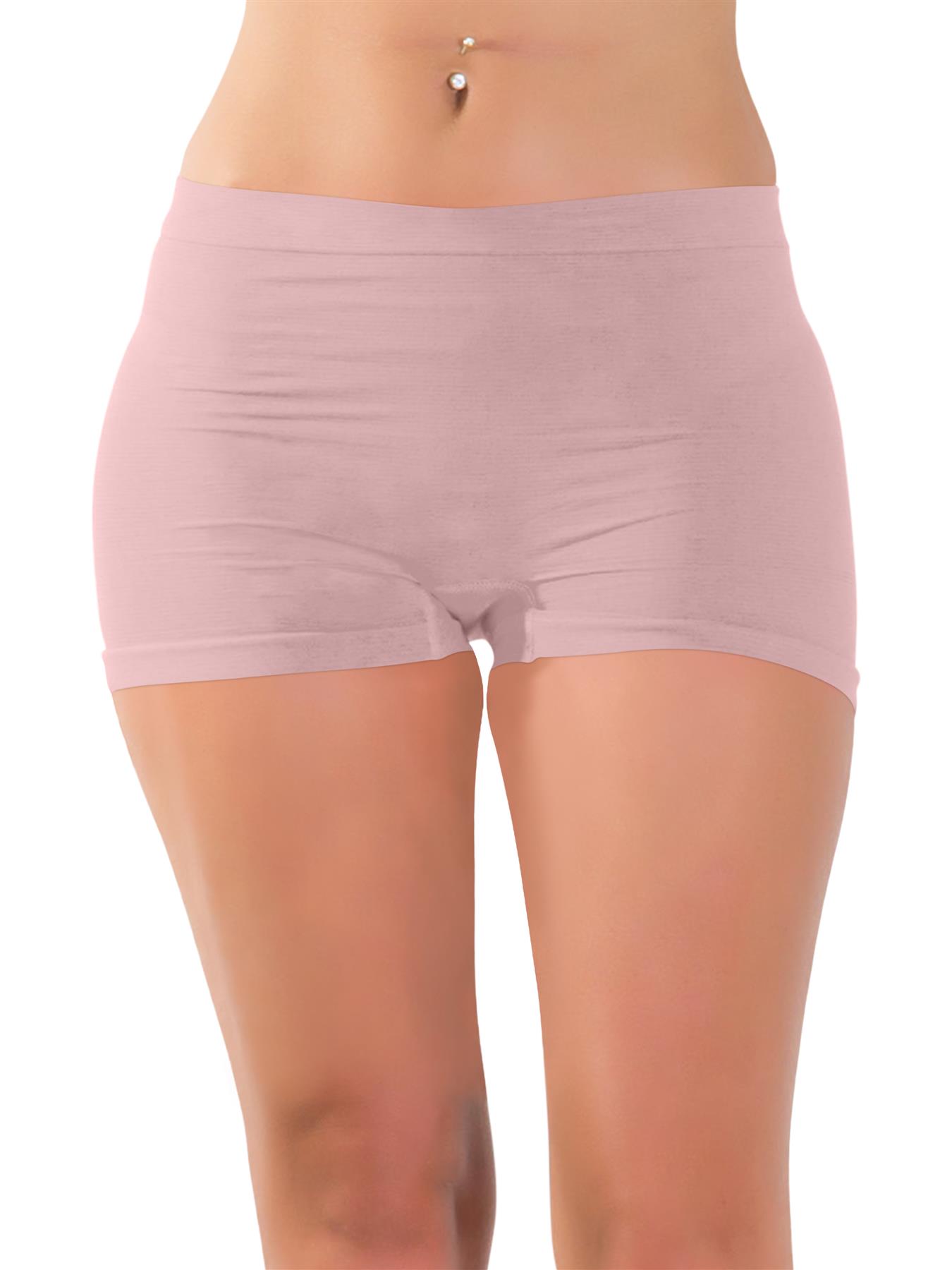 Ladies Plain Underwear High Waist Seamless Stretch Boxer Shorts Hot Pants Lot - Picture 3 of 86