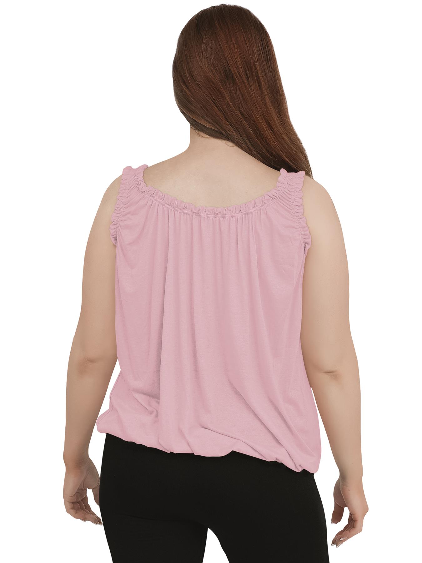 Ladies Camisole Basic Elasticated Gather Vest Top Women Plain Stretchy Tank Top - Picture 5 of 47