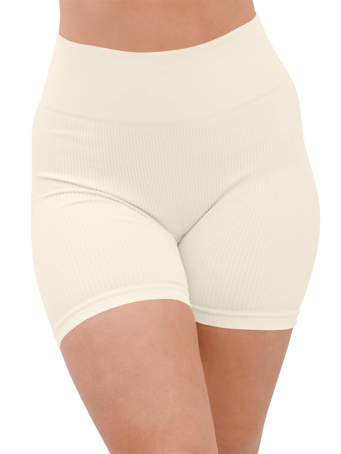 Damen Sport Radhose Gerippt Hohe Taille Gym Sommer Shorts Gummizug - Bild 7 von 19