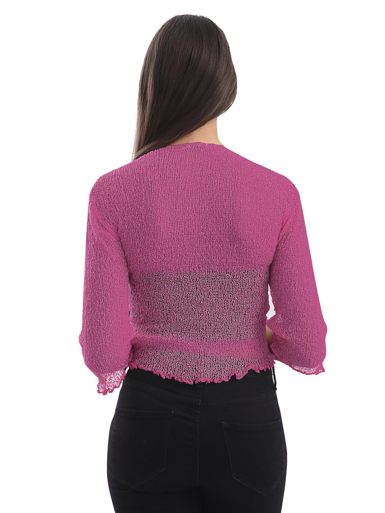 Womens Tie Up Open Front Shrug Ladies Knitted Cropped Bolero beach summer Top - Picture 127 of 169
