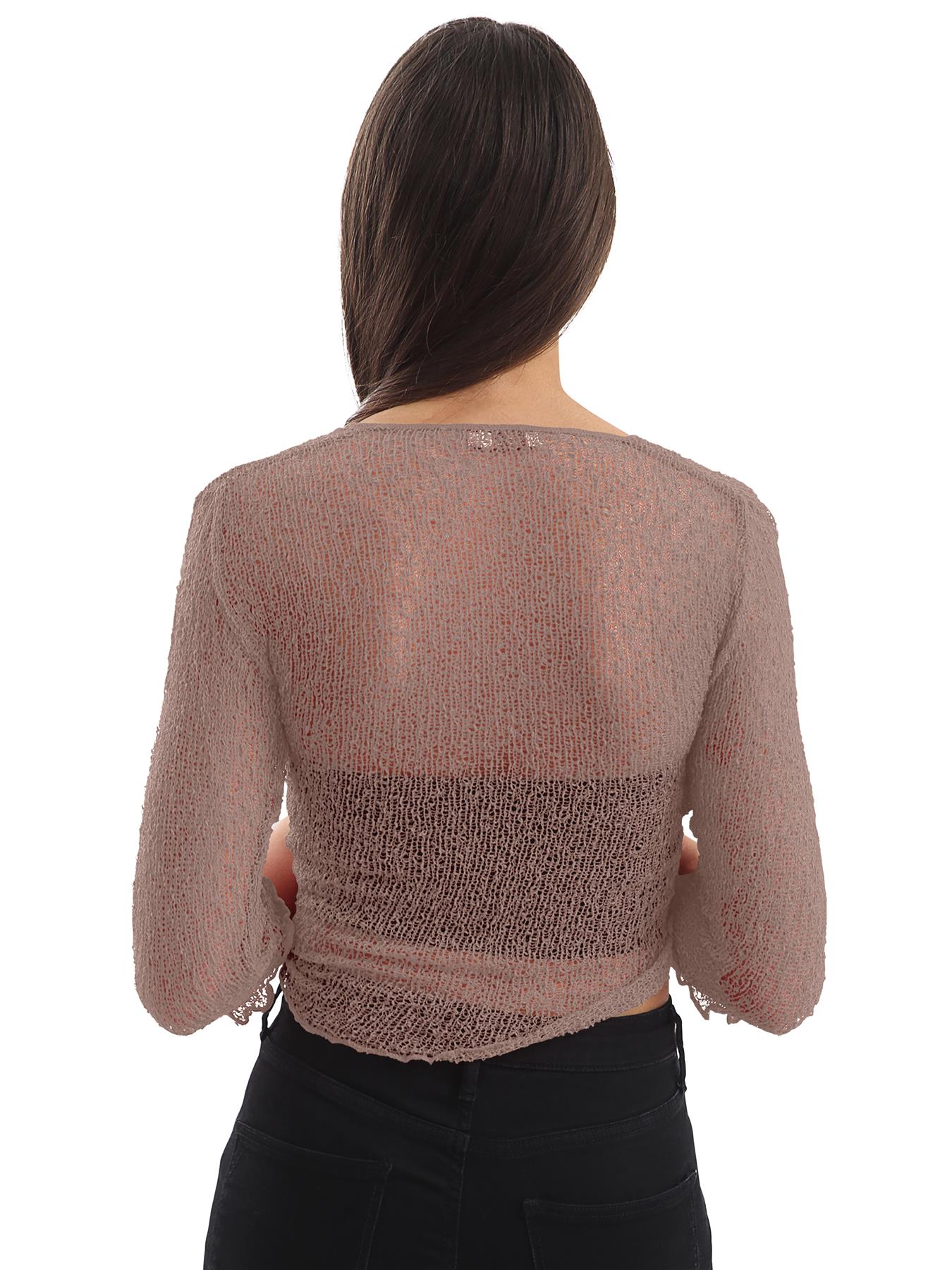 Womens Tie Up Open Front Shrug Ladies Knitted Cropped Bolero beach summer Top - Picture 26 of 169