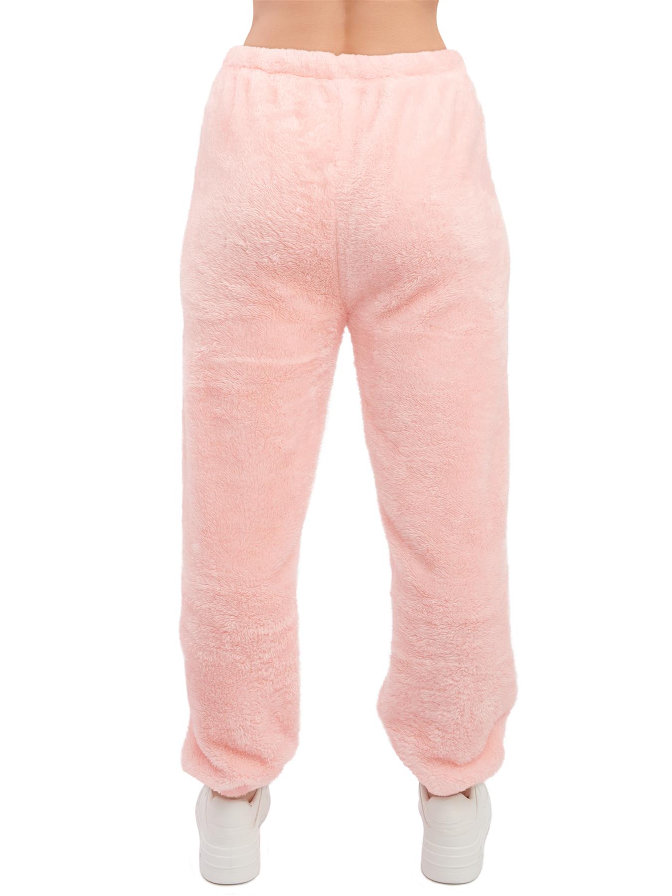 Mujeres Peluche Polar Joggers Invierno Suelto Dobladillo Cierre Damas Ropa de Salón Pantalón Reino Unido - Imagen 5 de 29