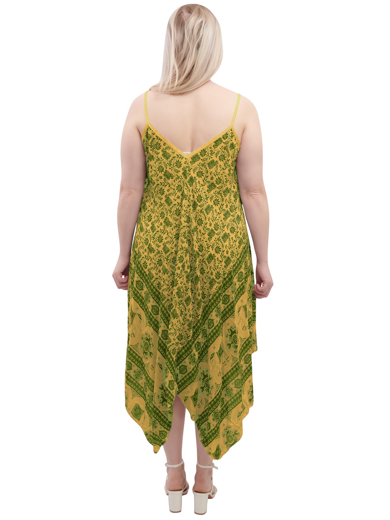 Womens Sleeveless Italian V Neck Hanky Dress Elephant Print Strappy Summer Maxi - Picture 51 of 72