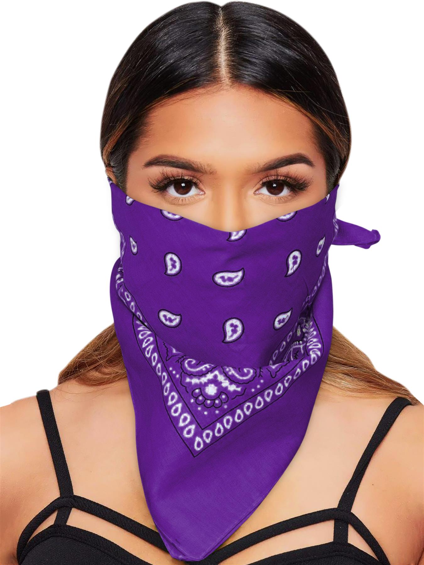 Paisley Bandana Cotton Scarf Headband Head Wear Mouth Protection Wrap Band Lot - Picture 45 of 63