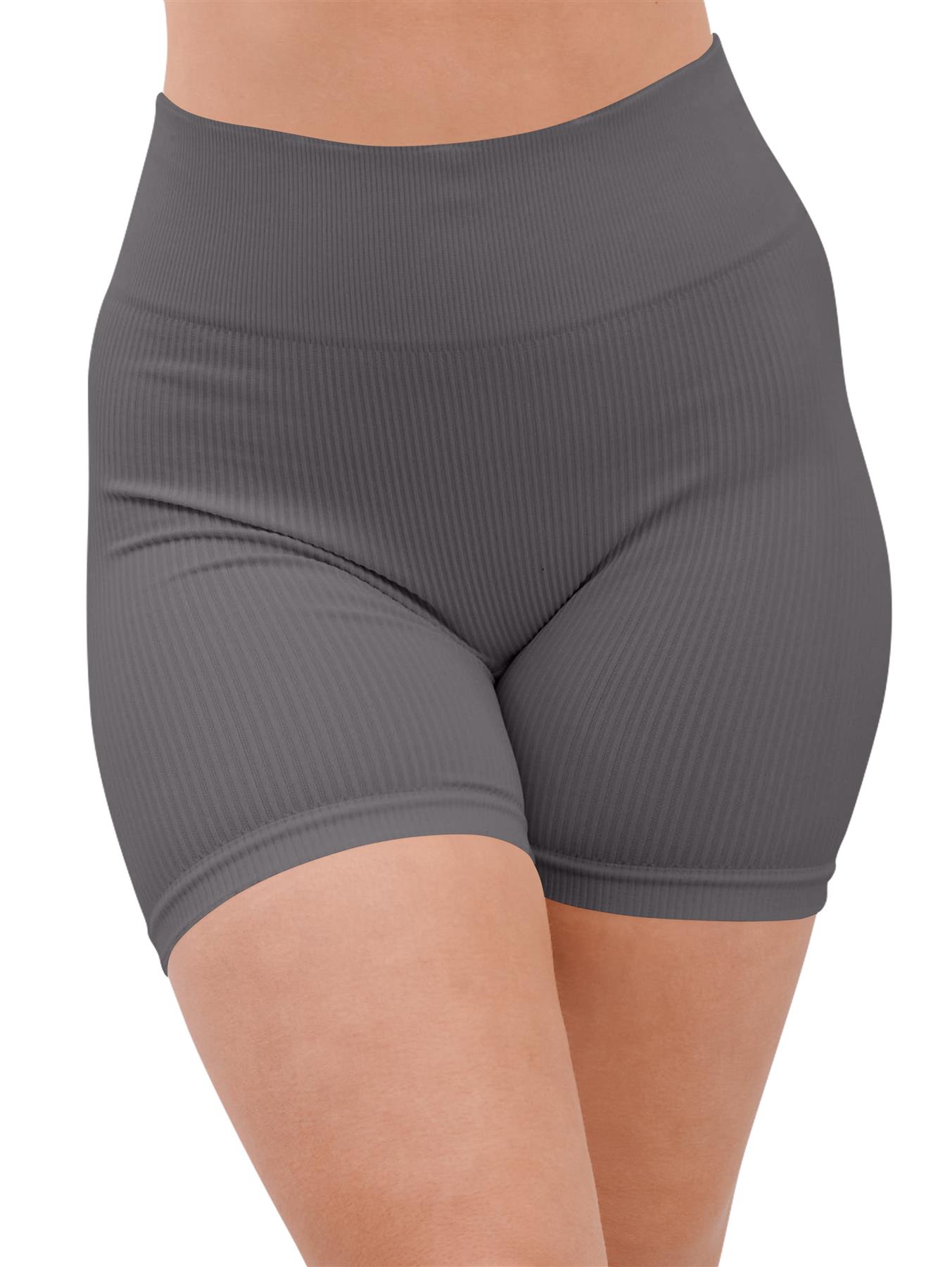 Damen Sport Radhose Gerippt Hohe Taille Gym Sommer Shorts Gummizug - Bild 16 von 19