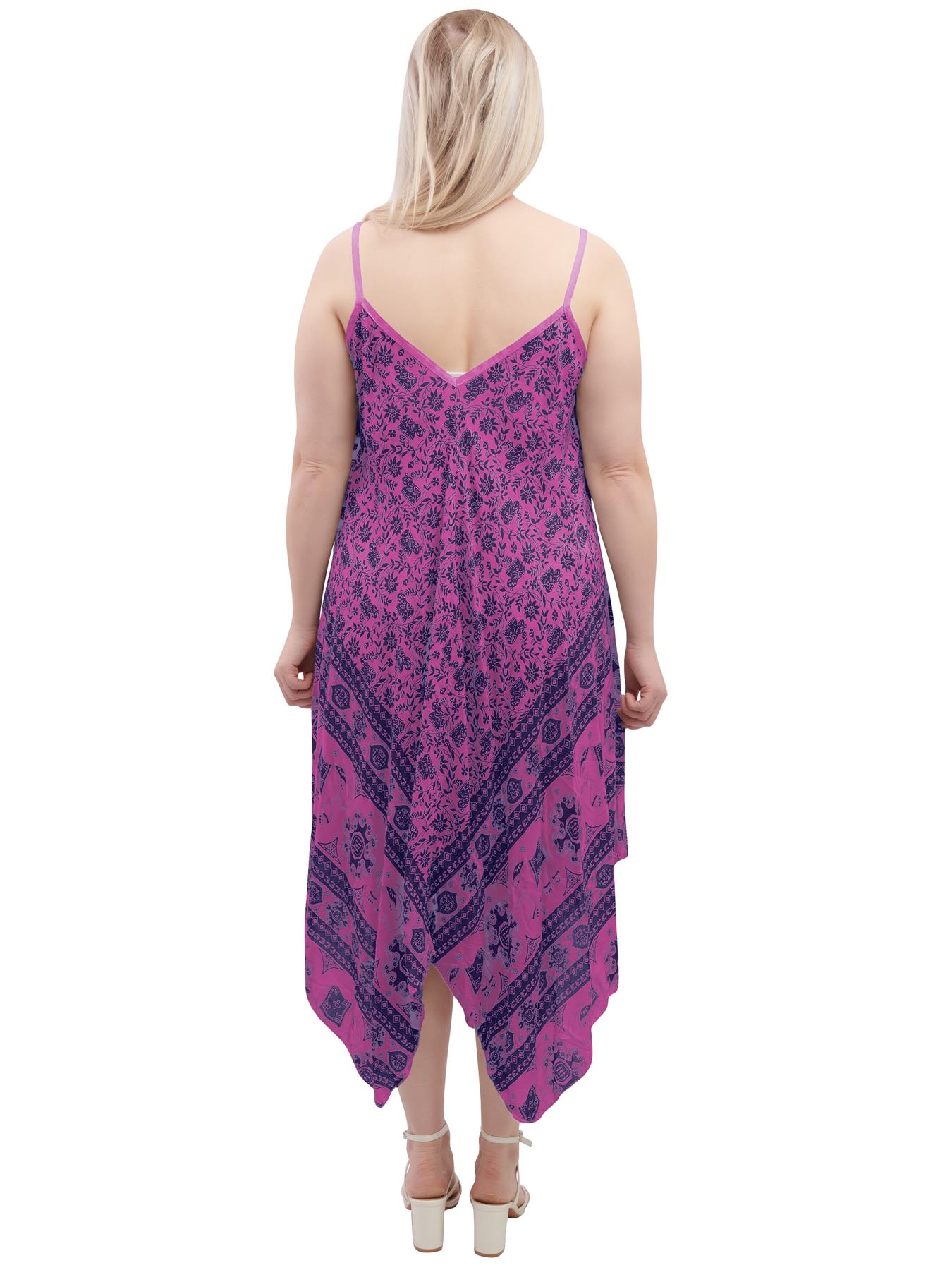 Womens Sleeveless Italian V Neck Hanky Dress Elephant Print Strappy Summer Maxi - Picture 23 of 72