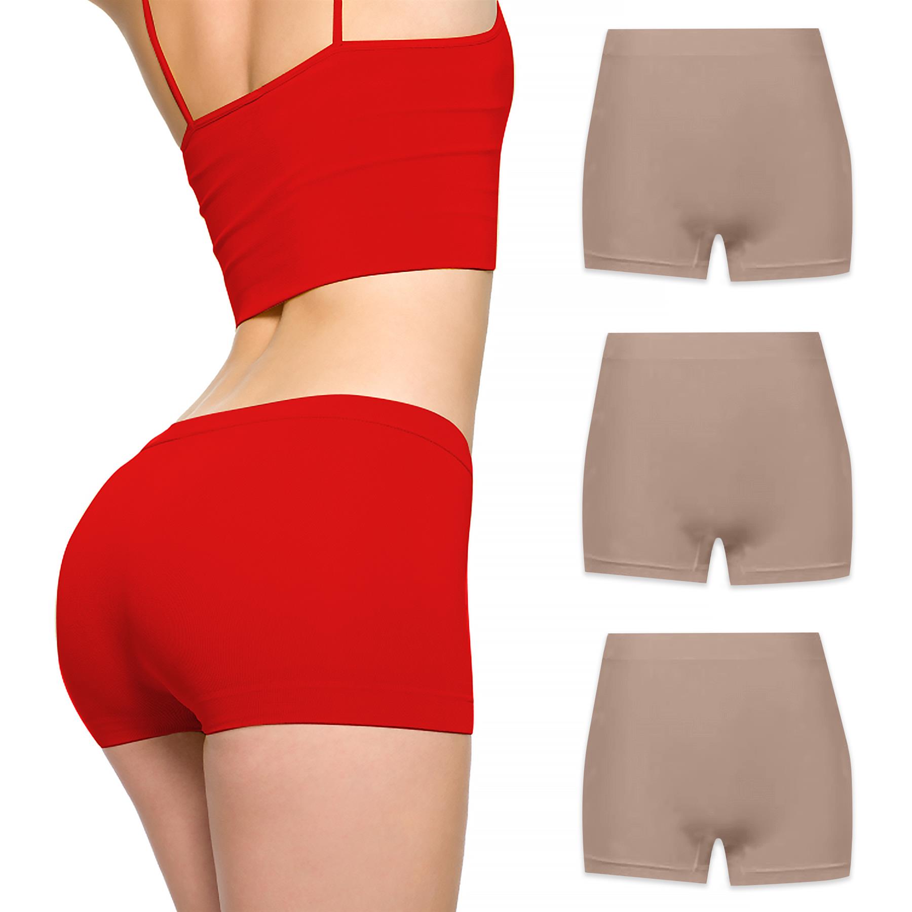 Womens Ladies Plain Underwear High Waist Seamless Stretch Boxer Shorts Pants Lot - Picture 17 of 121