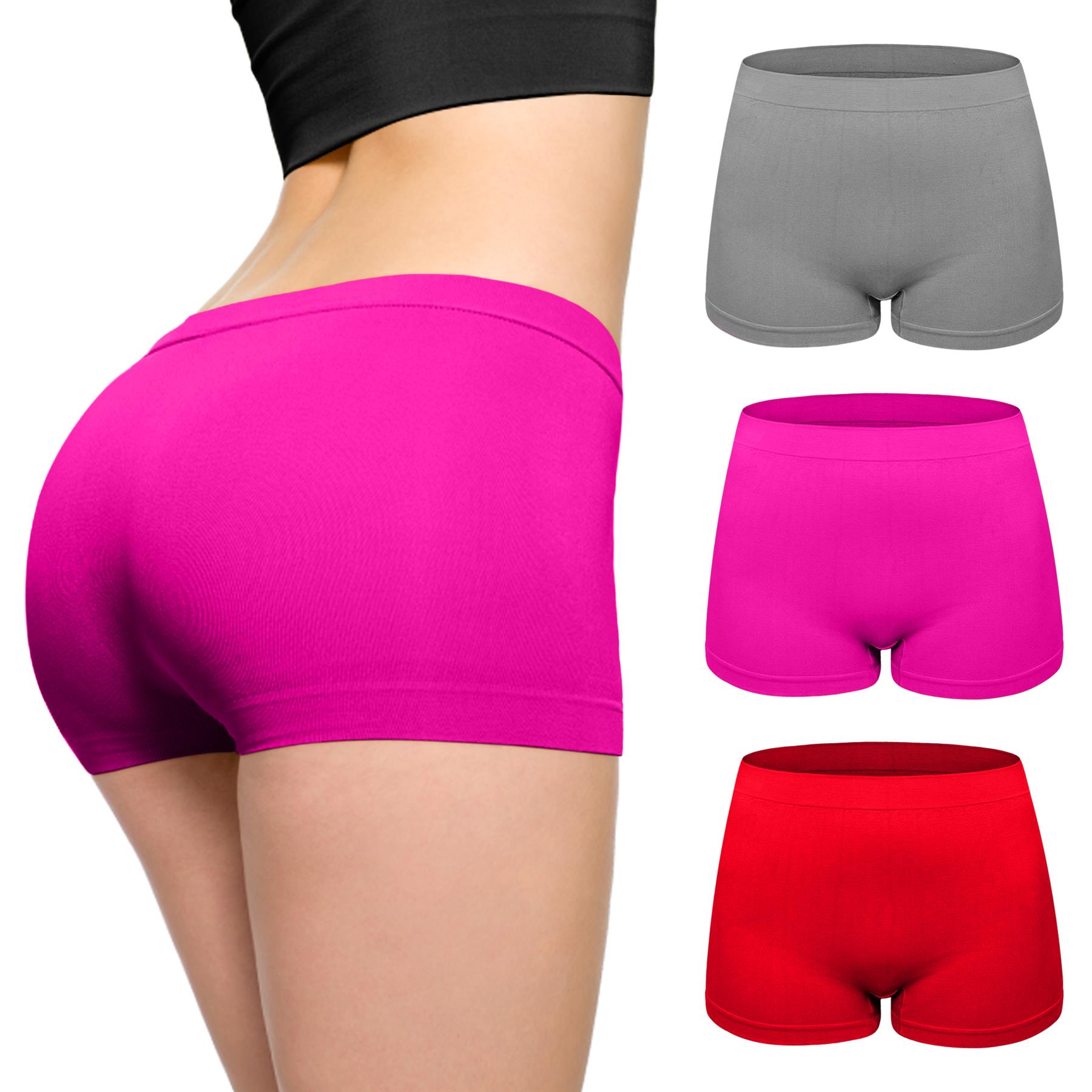 Womens Ladies Plain Underwear High Waist Seamless Stretch Boxer Shorts Pants Lot - Picture 46 of 121