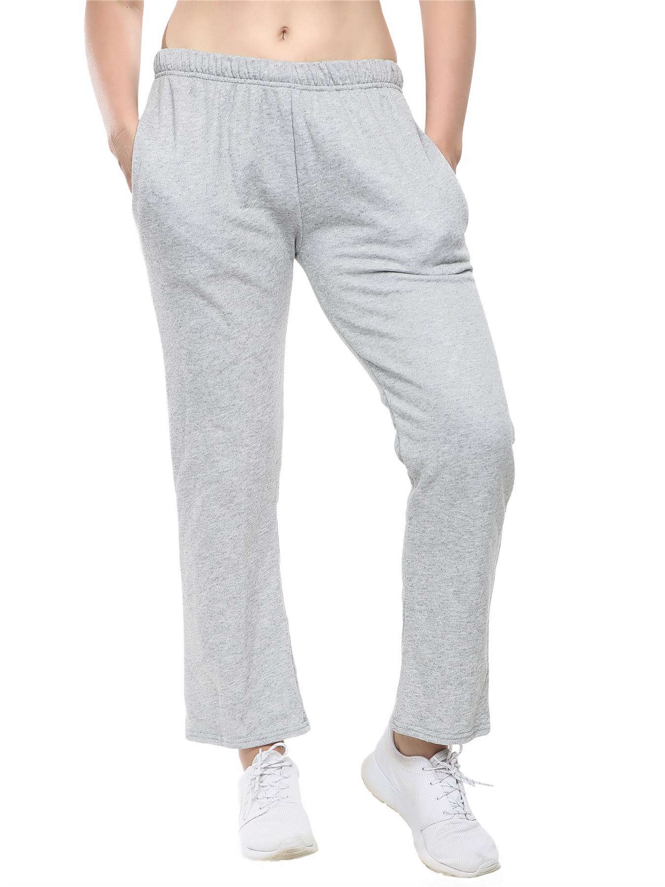 Ladies Gym Bottoms Open Hem Fleece Ladies Trousers Womens Joggers Jogging Pants
