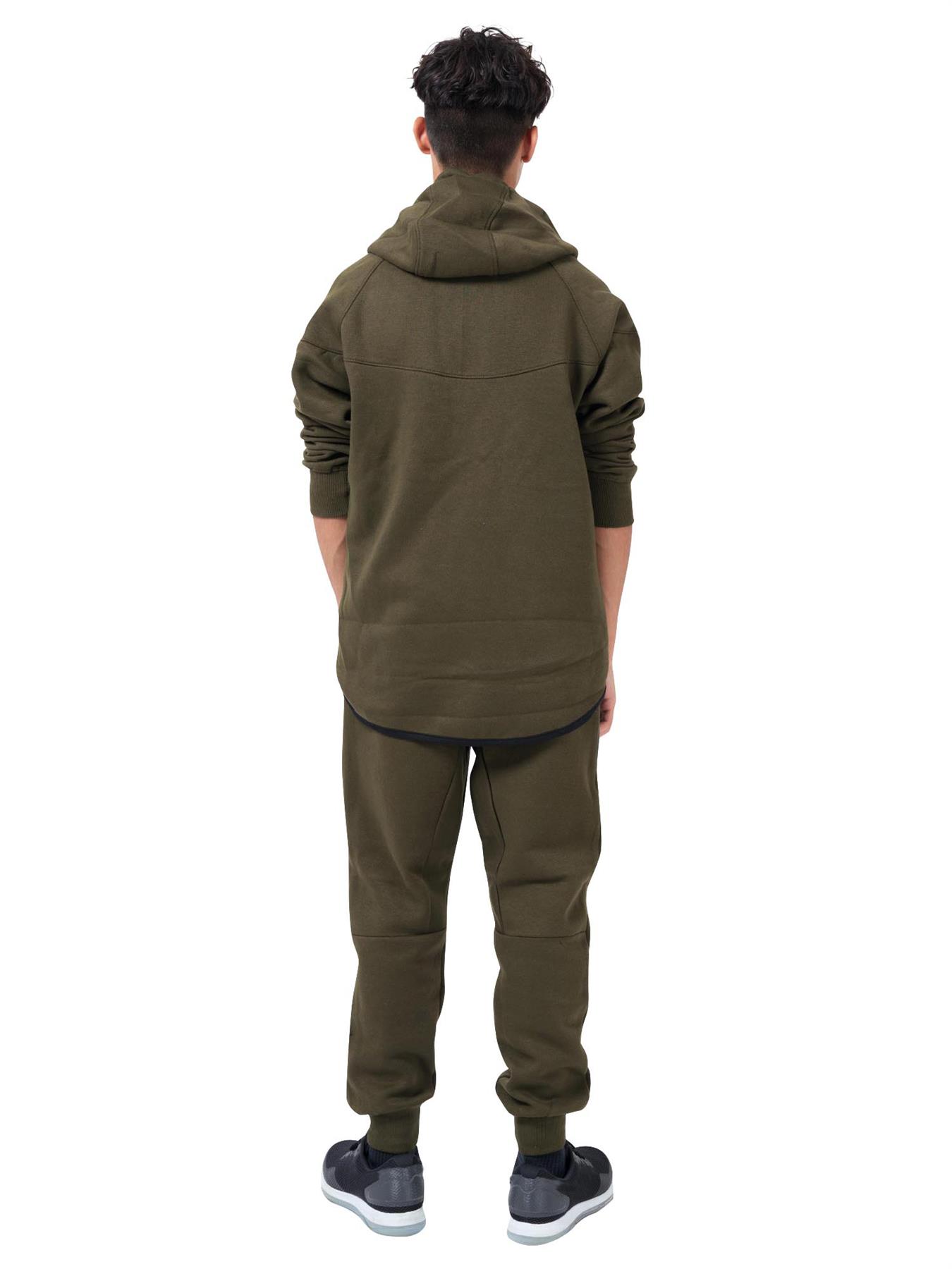 Mens Athletic 2 Piece Tracksuit set Plain Casual Zip up Full Sleeve Hoodie - Picture 12 of 16