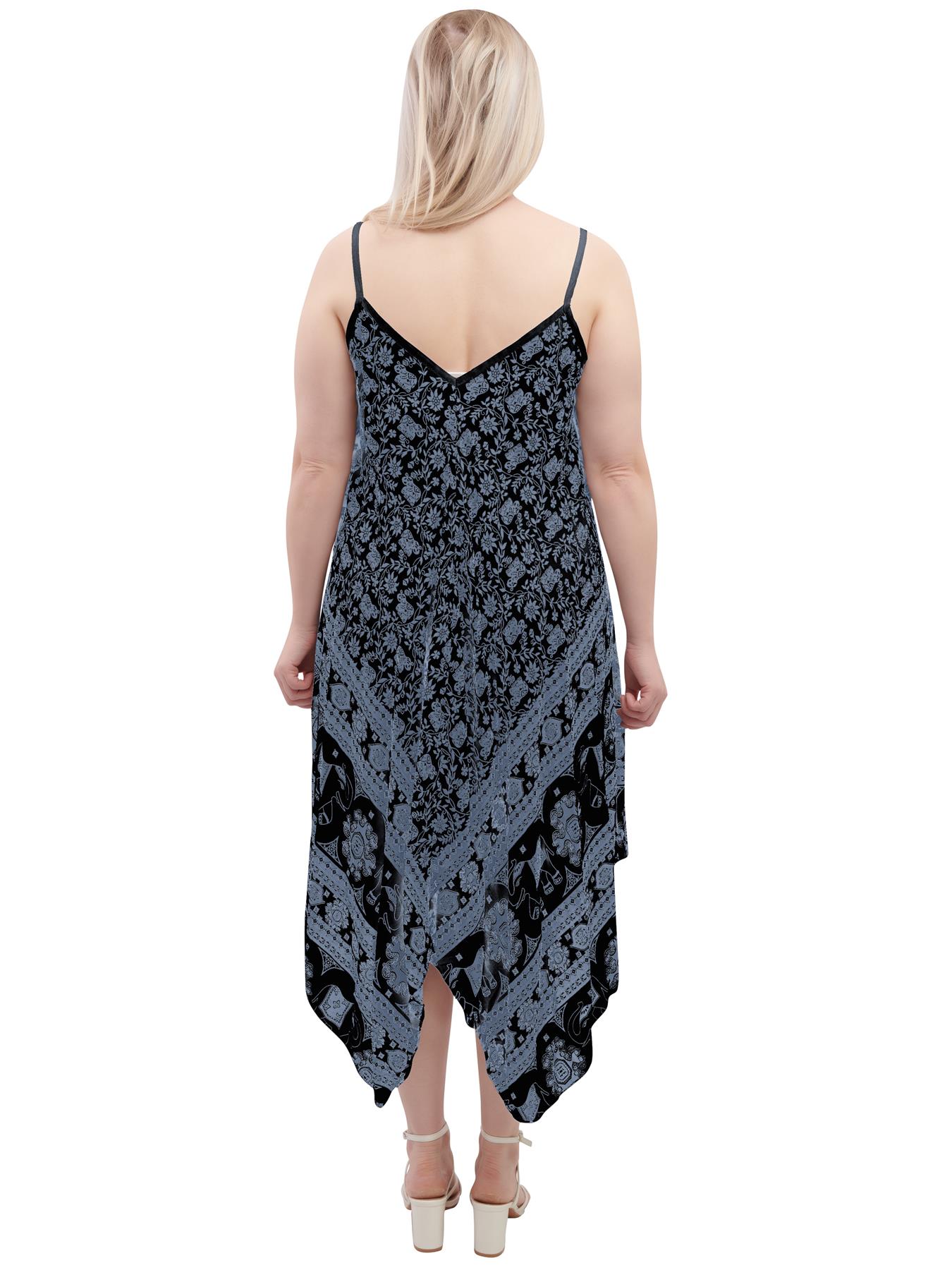 Womens Sleeveless Italian V Neck Hanky Dress Elephant Print Strappy Summer Maxi - Picture 14 of 72