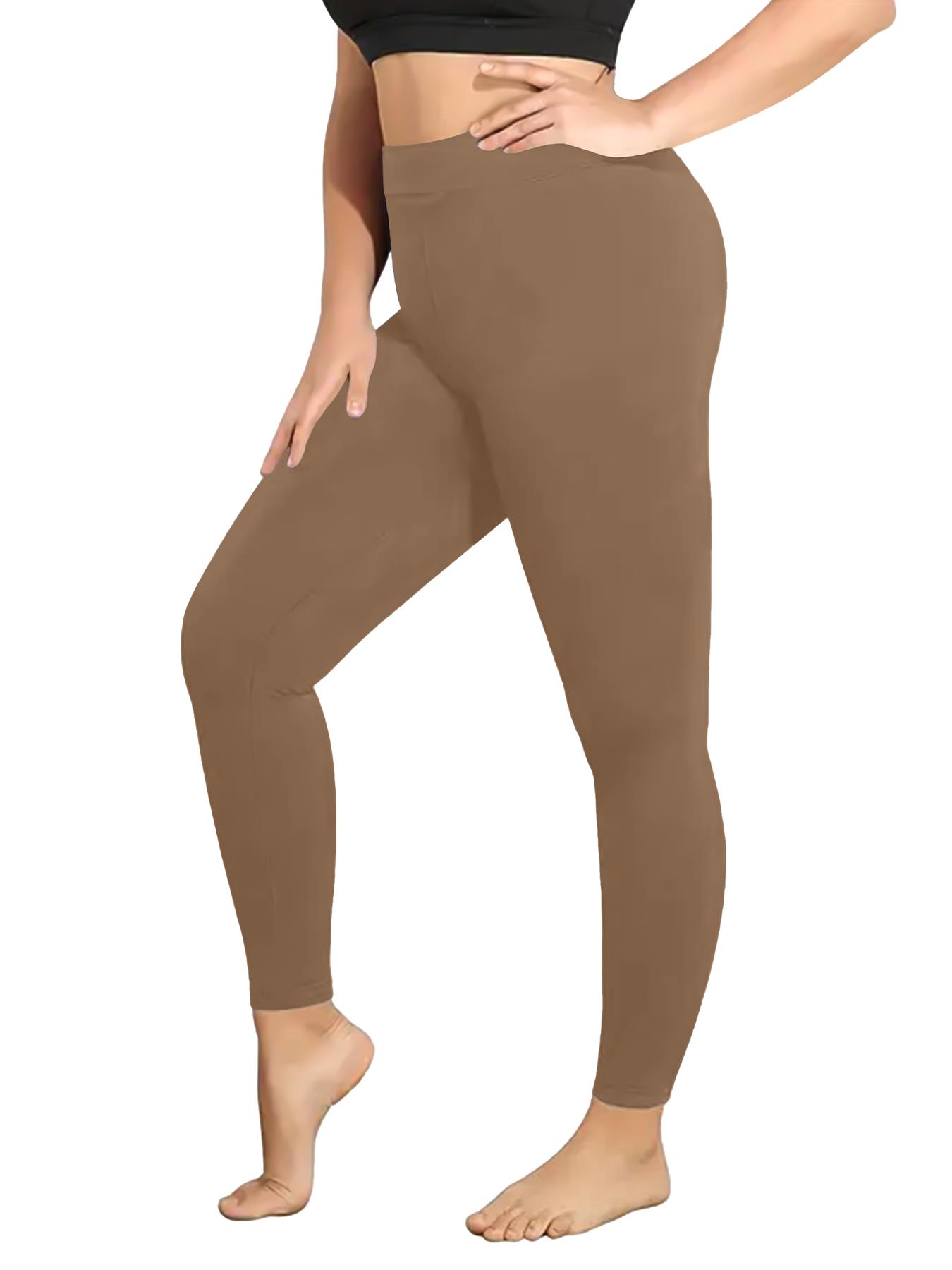 Women Warm Thick Fleece Lined Full Length Leggings Soft High Waist Elasticated - Picture 8 of 10