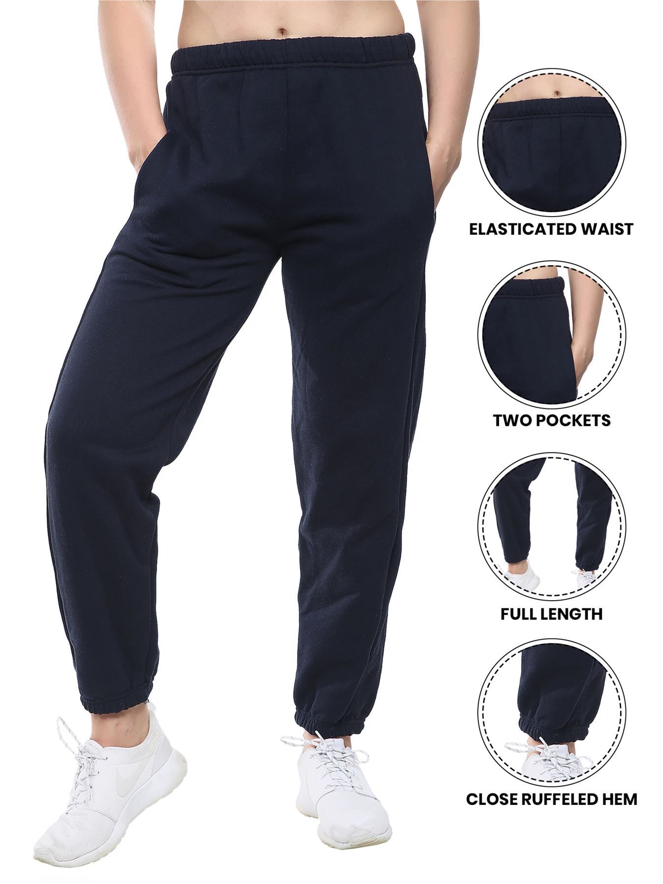 Kids Jogging Bottoms Warm Fleece Plain Joggers Bottom Pant 2 - 13 Years - Picture 31 of 41