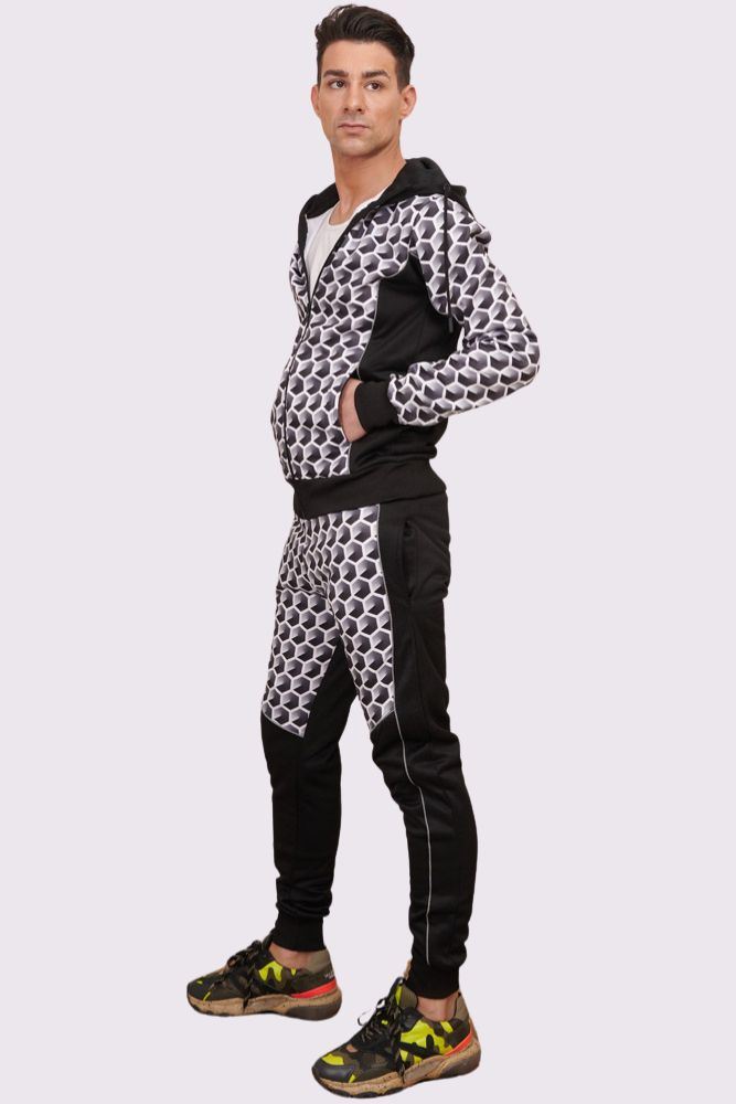 Men's Tracksuit Gradient Colored Pants Ziper With Pcokets Long sleeve Hoodie - Picture 14 of 15