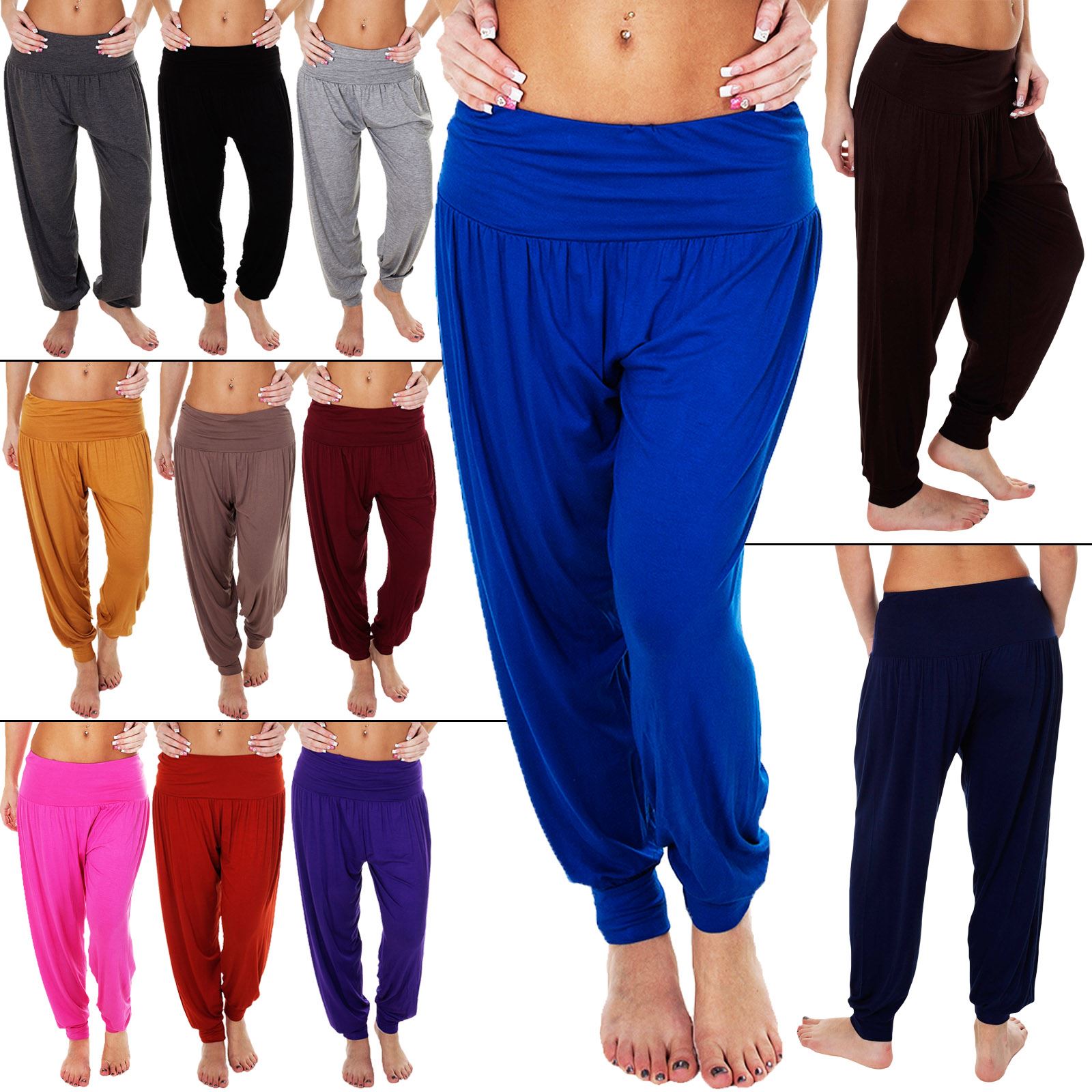 S-XL Womens Ladies New Plain Baggy Harem Pants// Ali Baba Trousers HOT SELLER!!