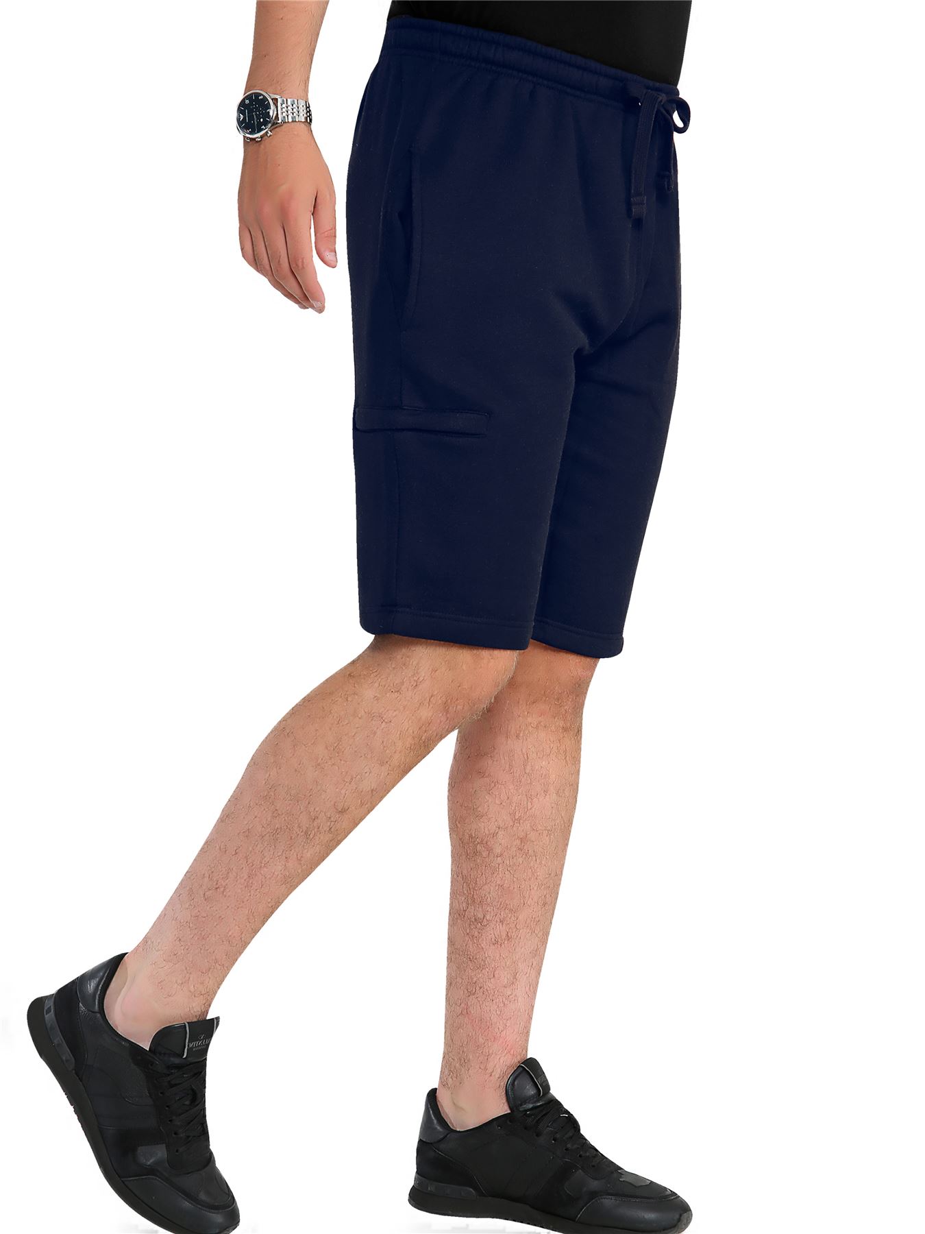 Mens Fleece Jogger Shorts Jersey Jogging Elasticated Waist Summer Gym Shorts - Picture 21 of 32