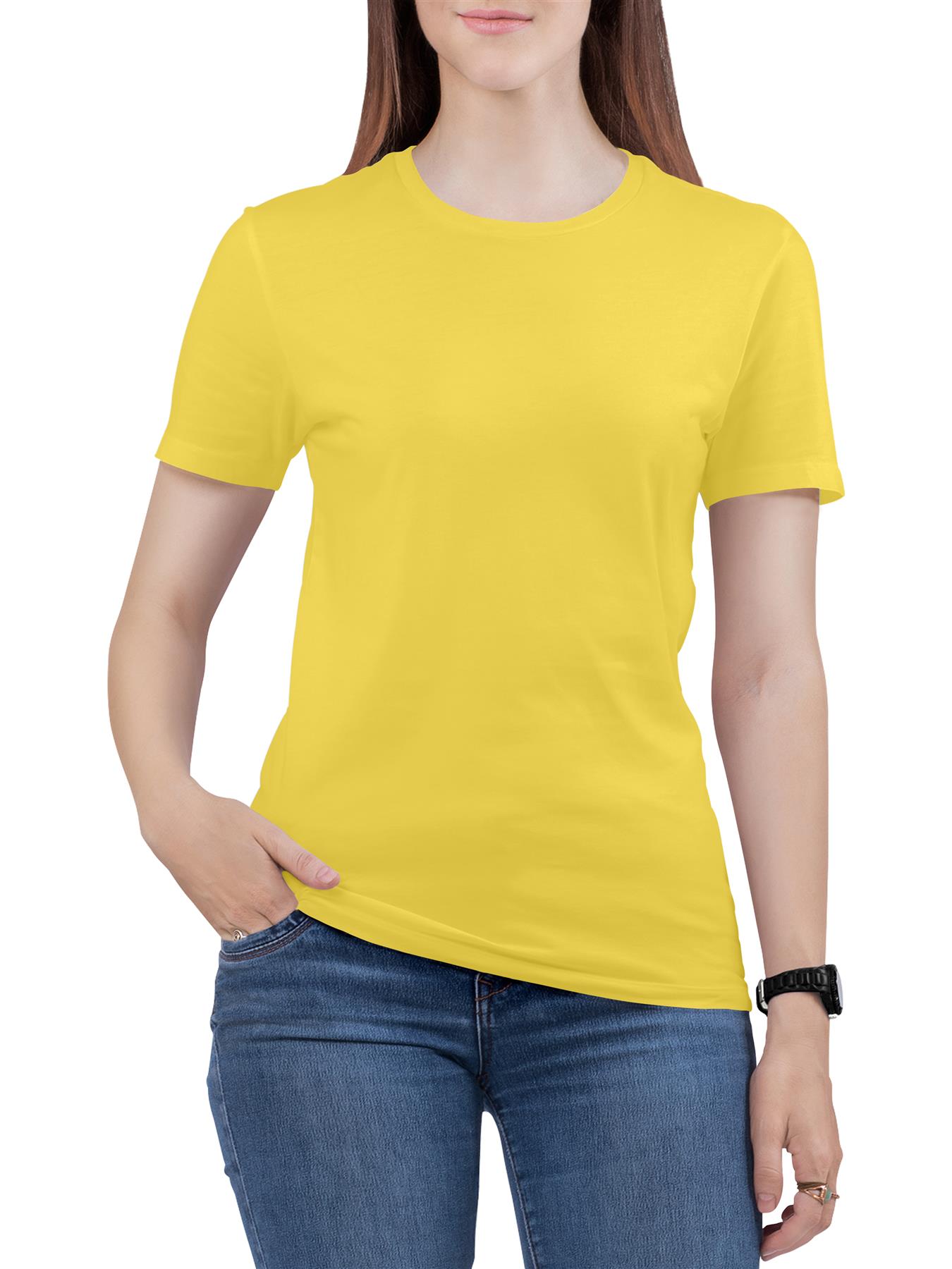Fruit Of The Loom T Shirts Womens Ladies Plain Coloured Cotton Fitted Tee Shirt - Picture 32 of 35