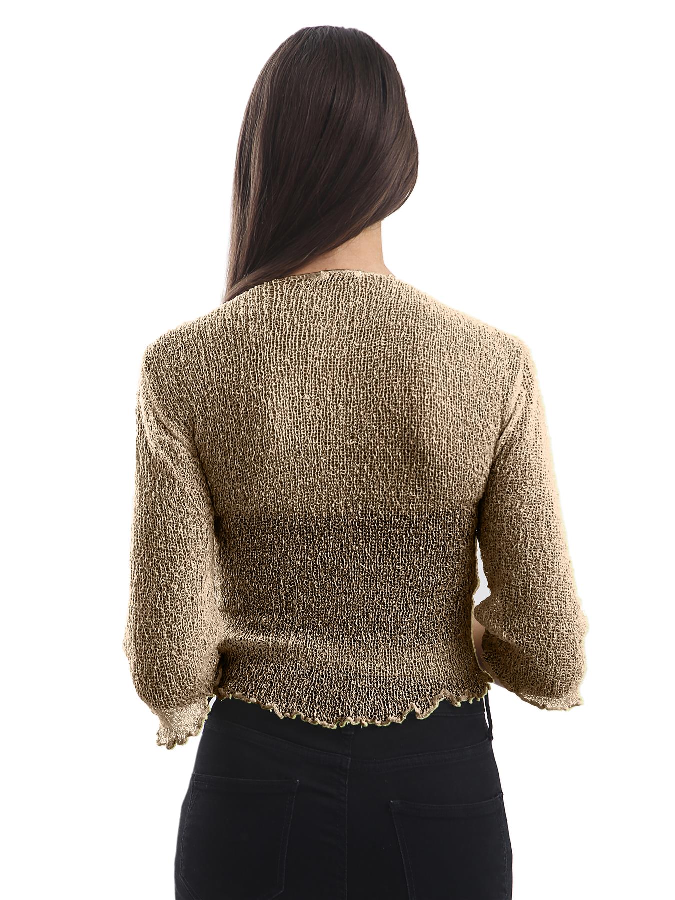 Womens Tie Up Open Front Shrug Ladies Knitted Cropped Bolero beach summer Top - Picture 39 of 169
