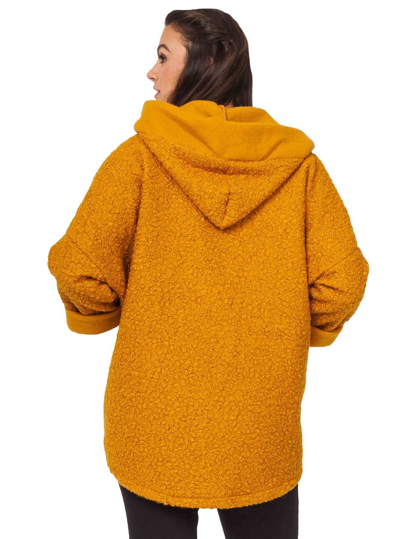 Download Womens Jacket Textured Wool Hooded Front Pockets Zip Up ...
