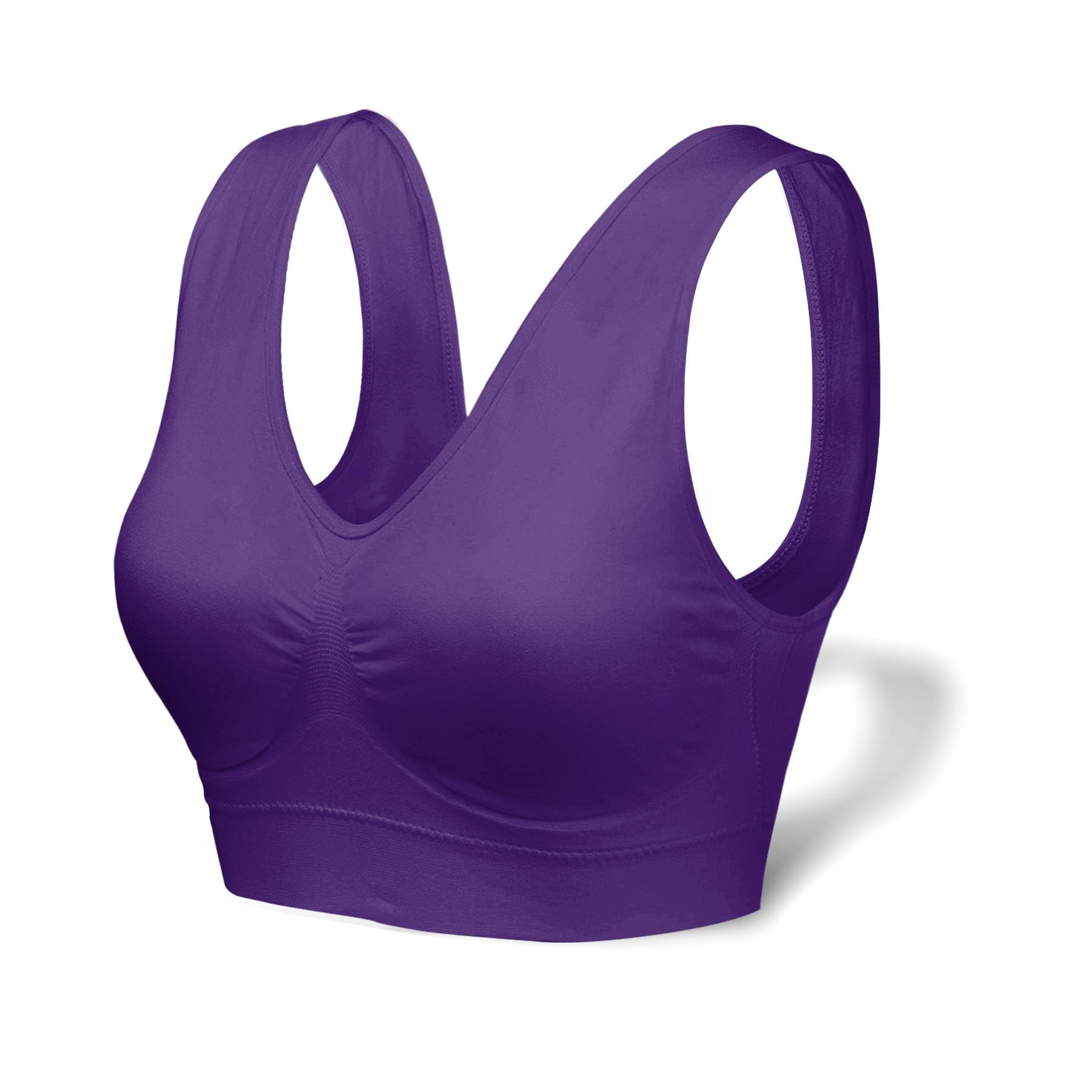 Womens Ladies Comfort Padded Stretch Sports Yoga Bra Top Crop Vest Tank - Picture 39 of 62