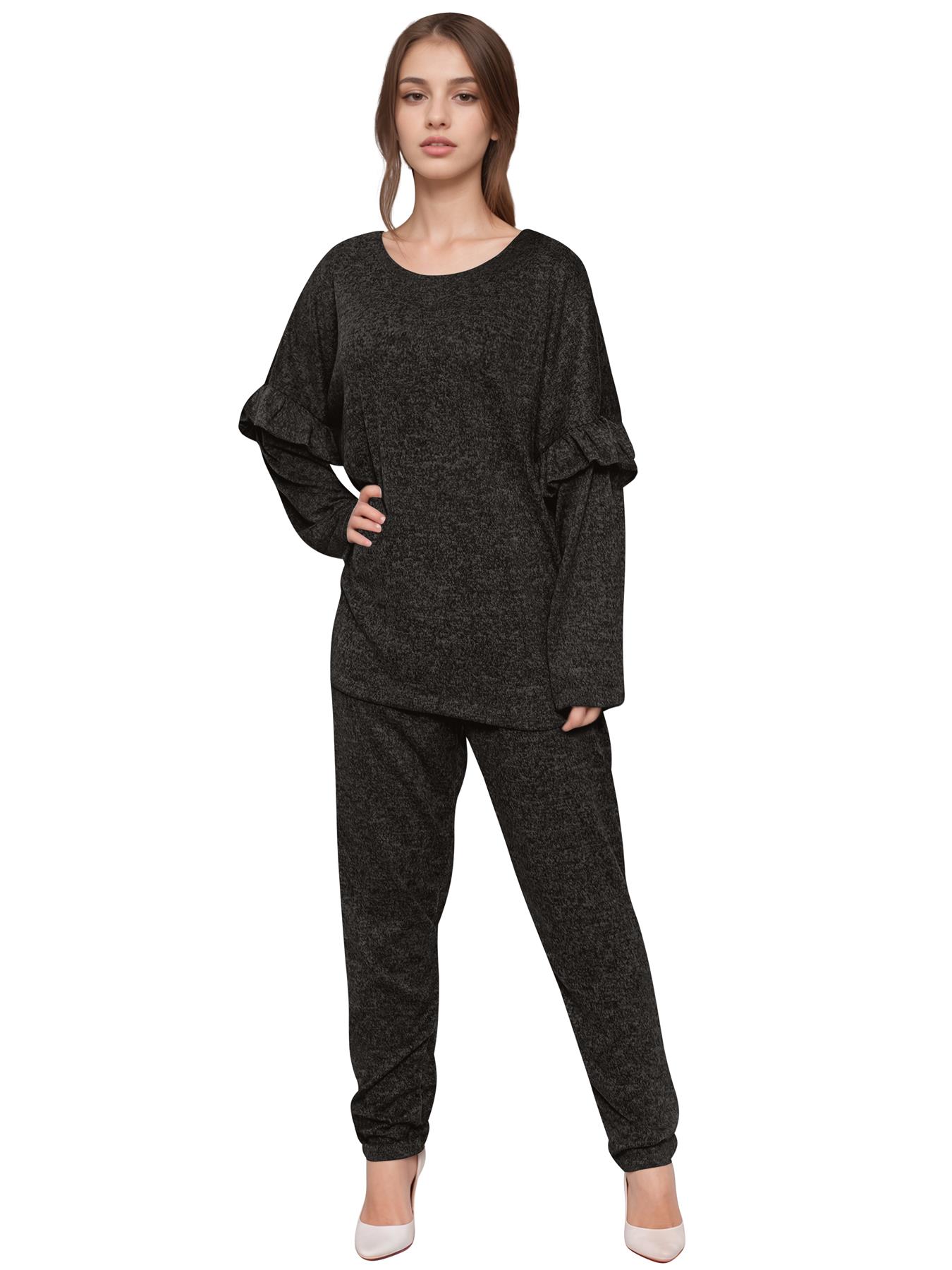2 Piece Ladies Italian Activewear Tracksuit Summer Casual Long Sleeve Crew Neck - Picture 3 of 38