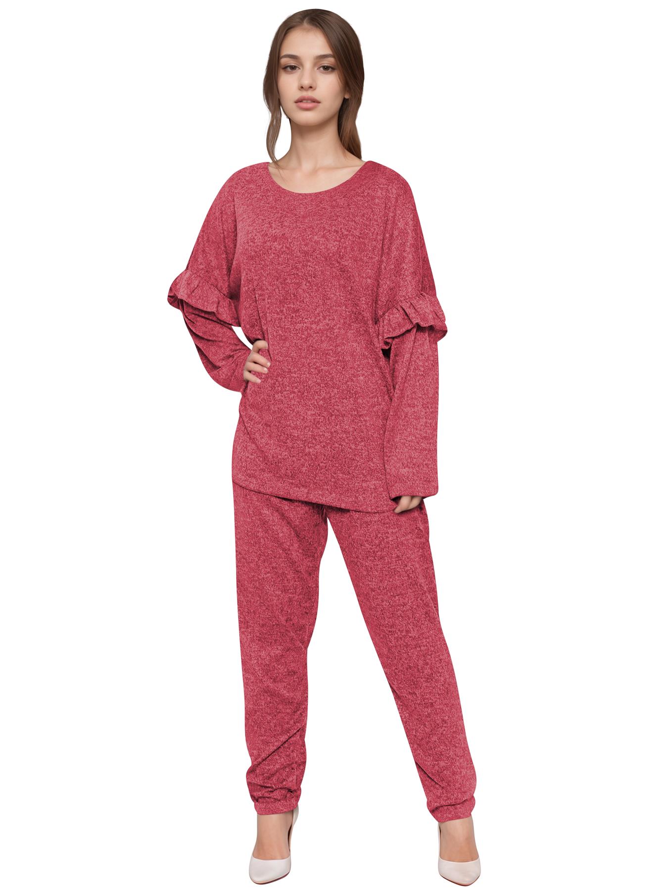 2 Piece Ladies Italian Activewear Tracksuit Summer Casual Long Sleeve Crew Neck - Picture 36 of 38