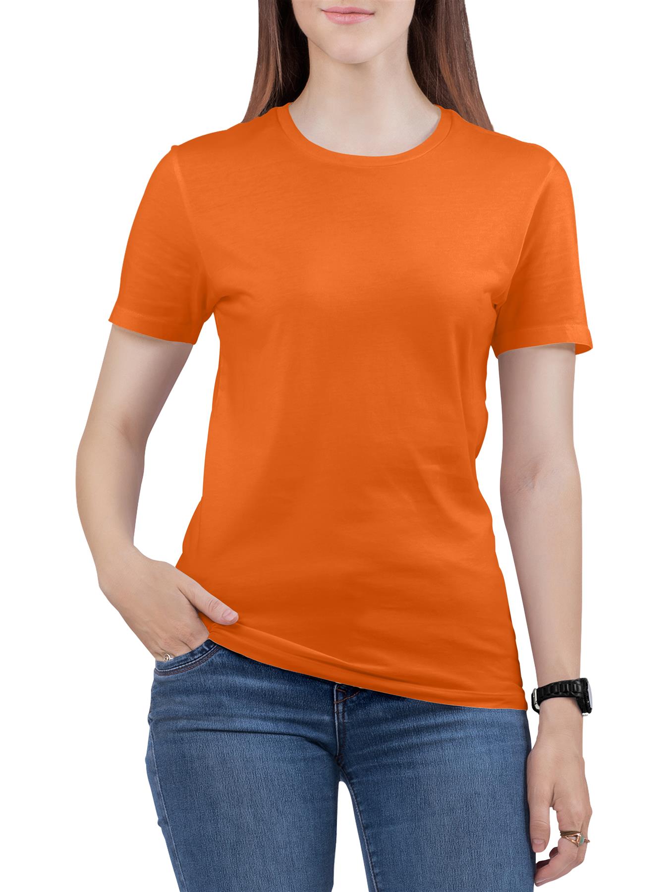 Fruit Of The Loom T Shirts Womens Ladies Plain Coloured Cotton Fitted Tee Shirt - Picture 24 of 35