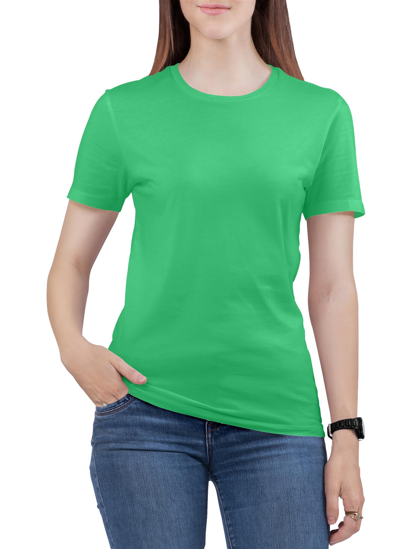 Fruit Of The Loom T Shirts Womens Ladies Plain Coloured Cotton Fitted Tee Shirt - Picture 18 of 35